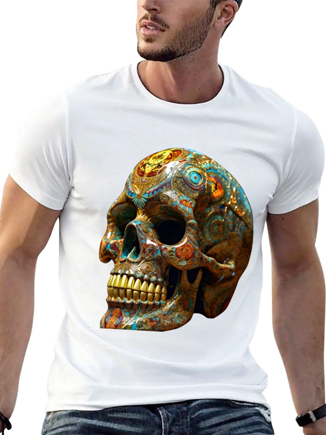 Ornate Skull Graphic T-Shirt