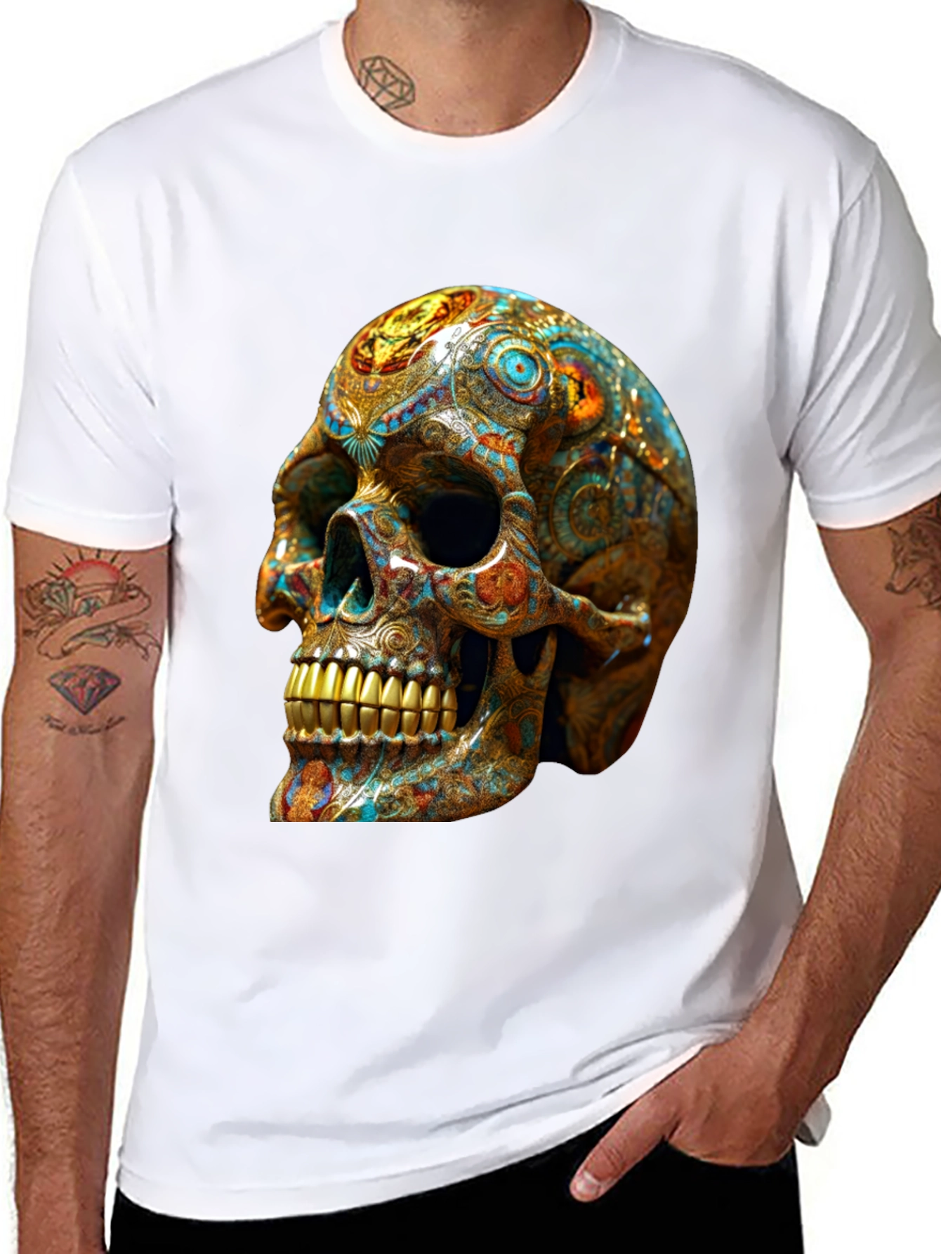 Ornate Skull Graphic T-Shirt
