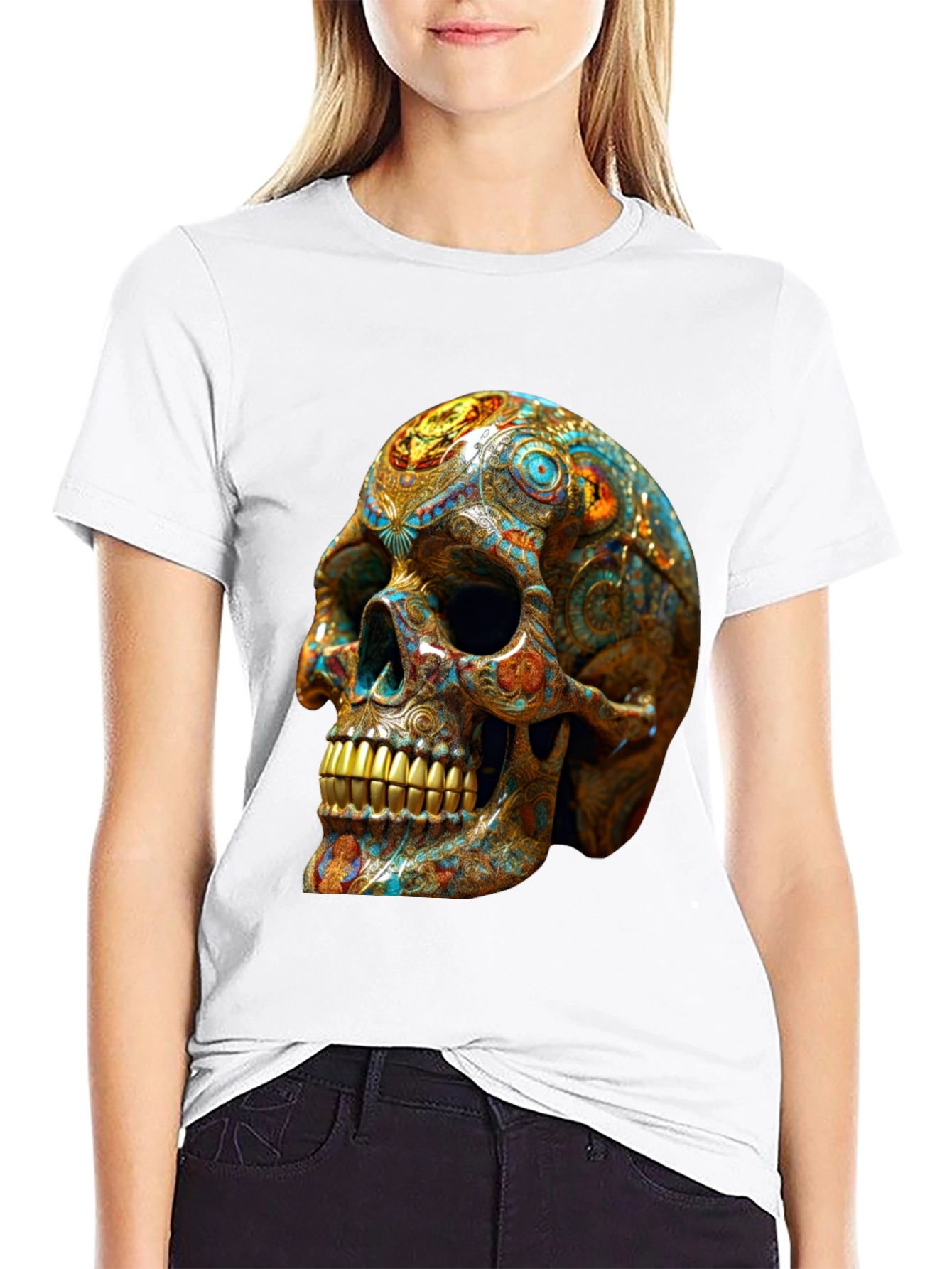 Ornate Skull Graphic T-Shirt
