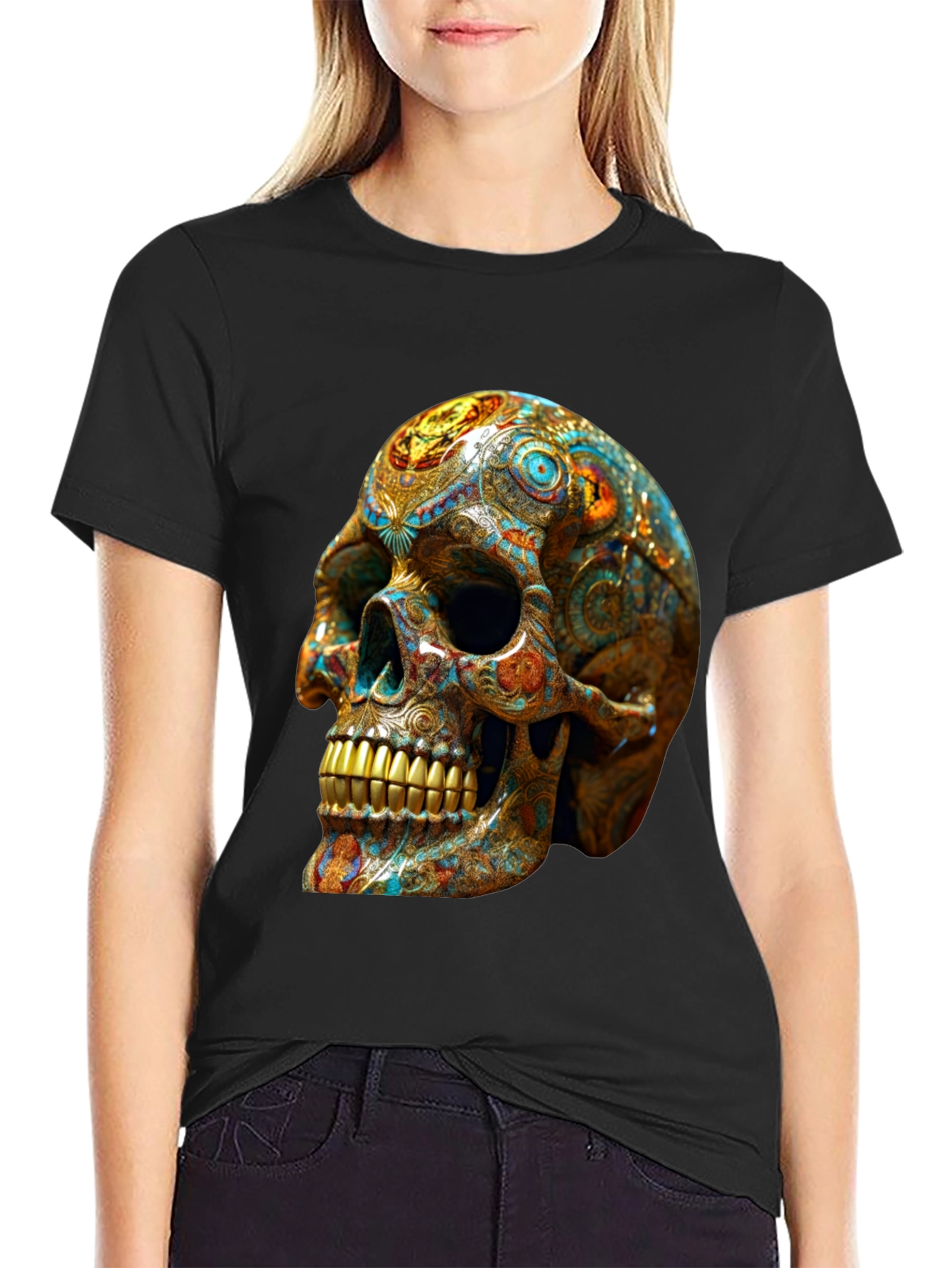 Ornate Skull Graphic T-Shirt