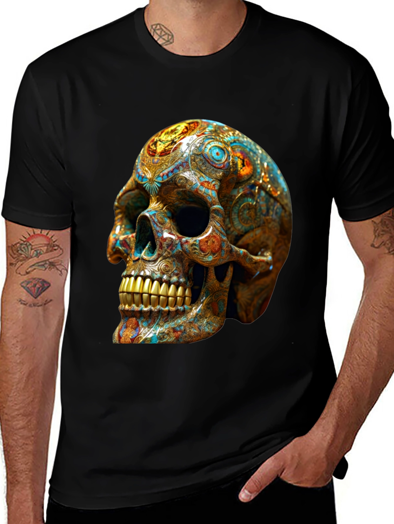 Ornate Skull Graphic T-Shirt