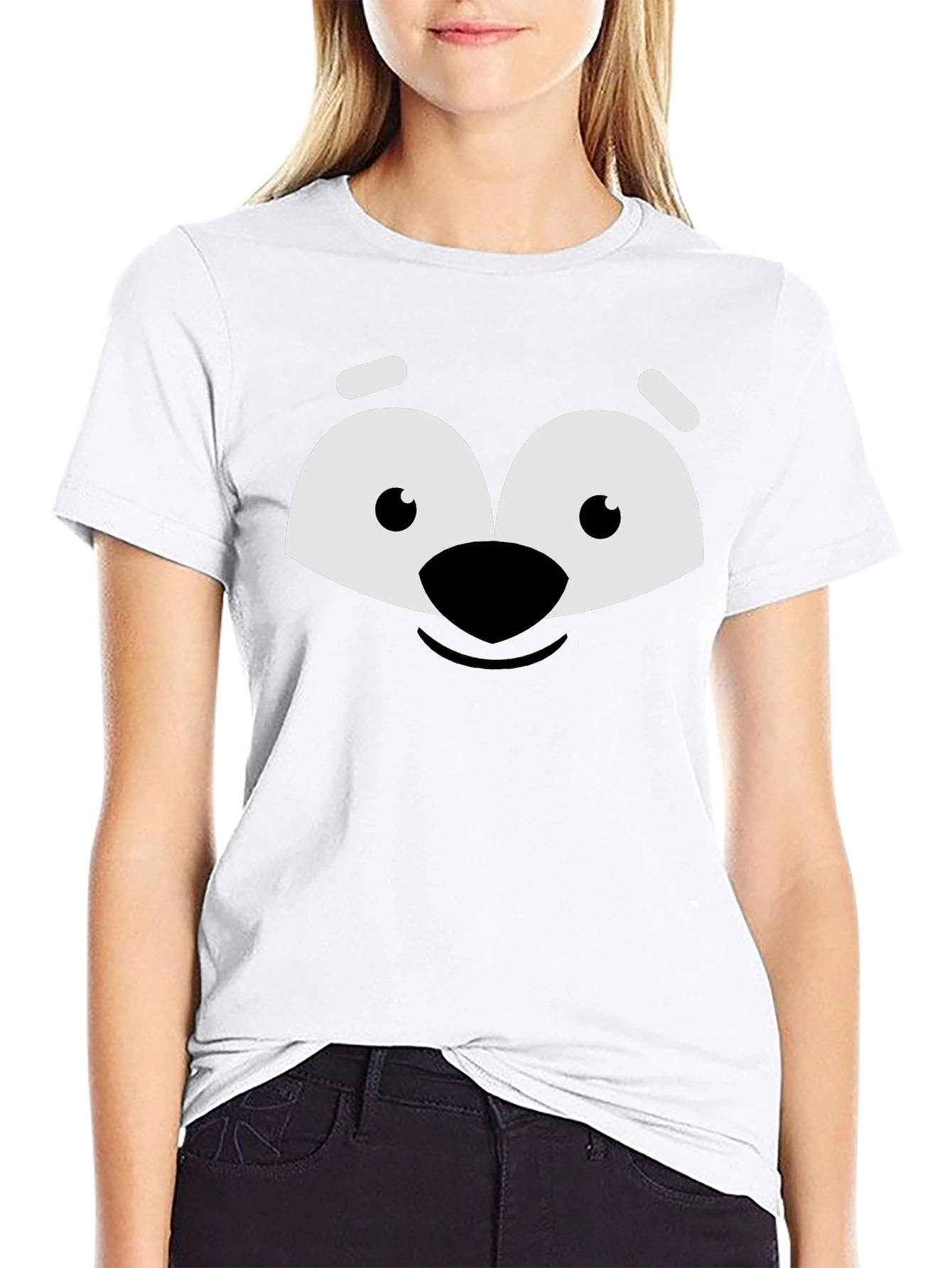 Cartoon Face Graphic Tee - Black Unisex Shirt