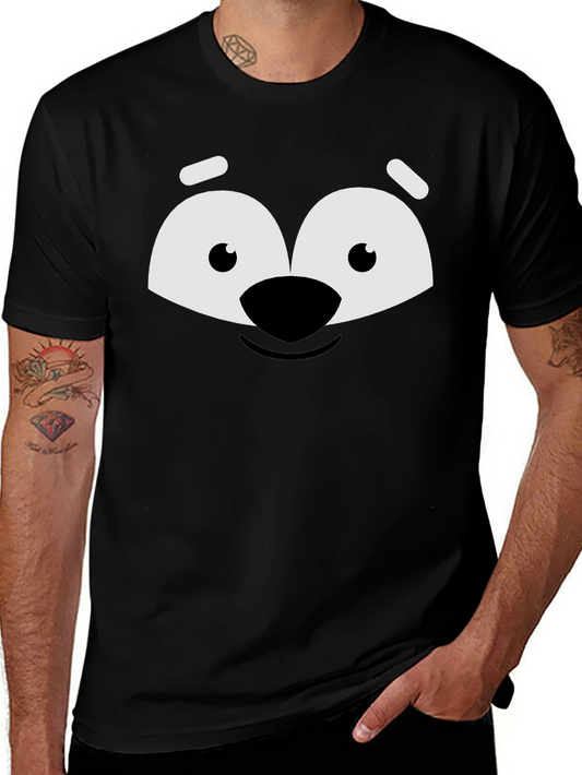 Cartoon Face Graphic Tee - Black Unisex Shirt