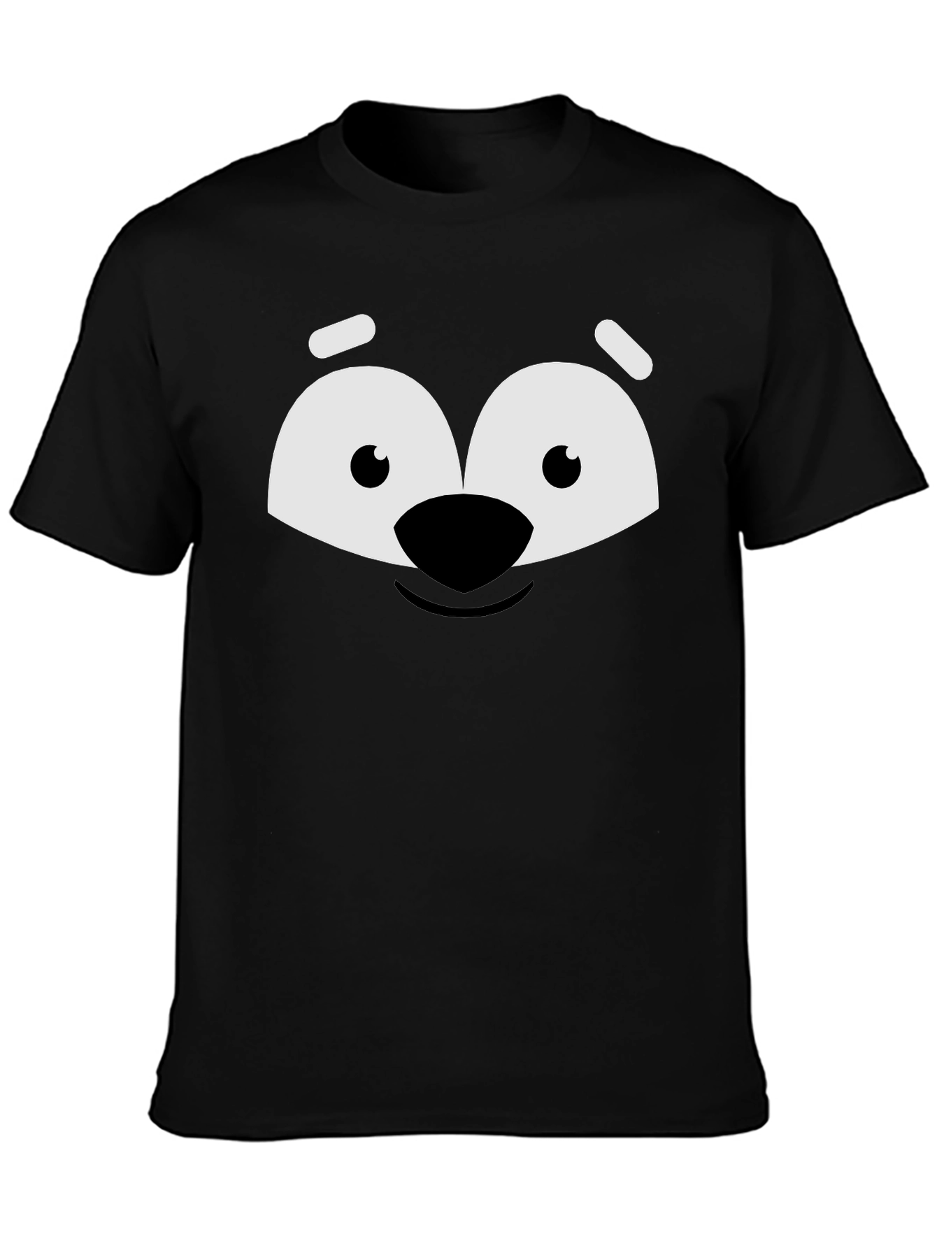 Cartoon Face Graphic Tee - Black Unisex Shirt