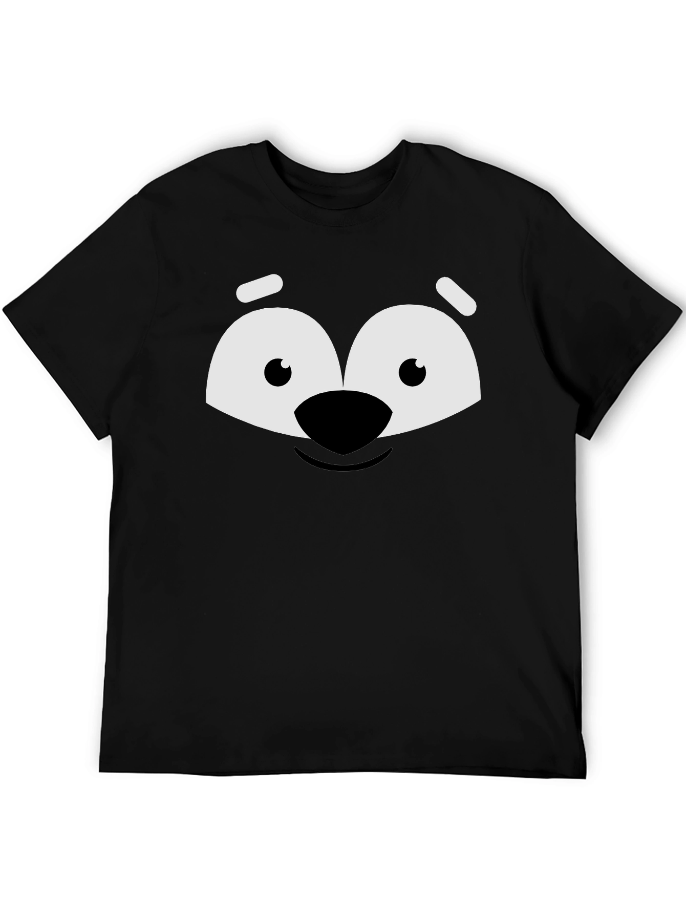 Cartoon Face Graphic Tee - Black Unisex Shirt