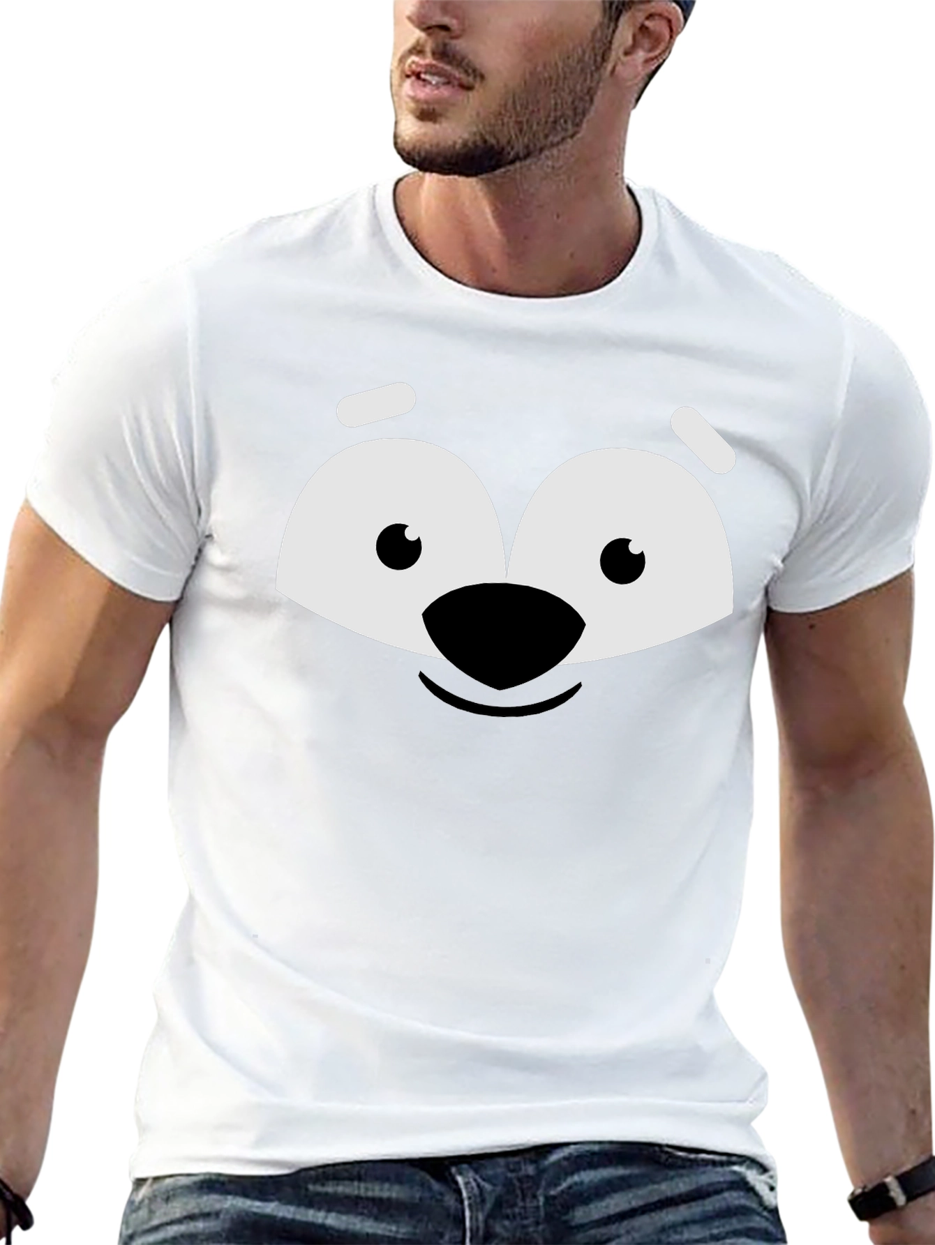 Cartoon Face Graphic Tee - Black Unisex Shirt