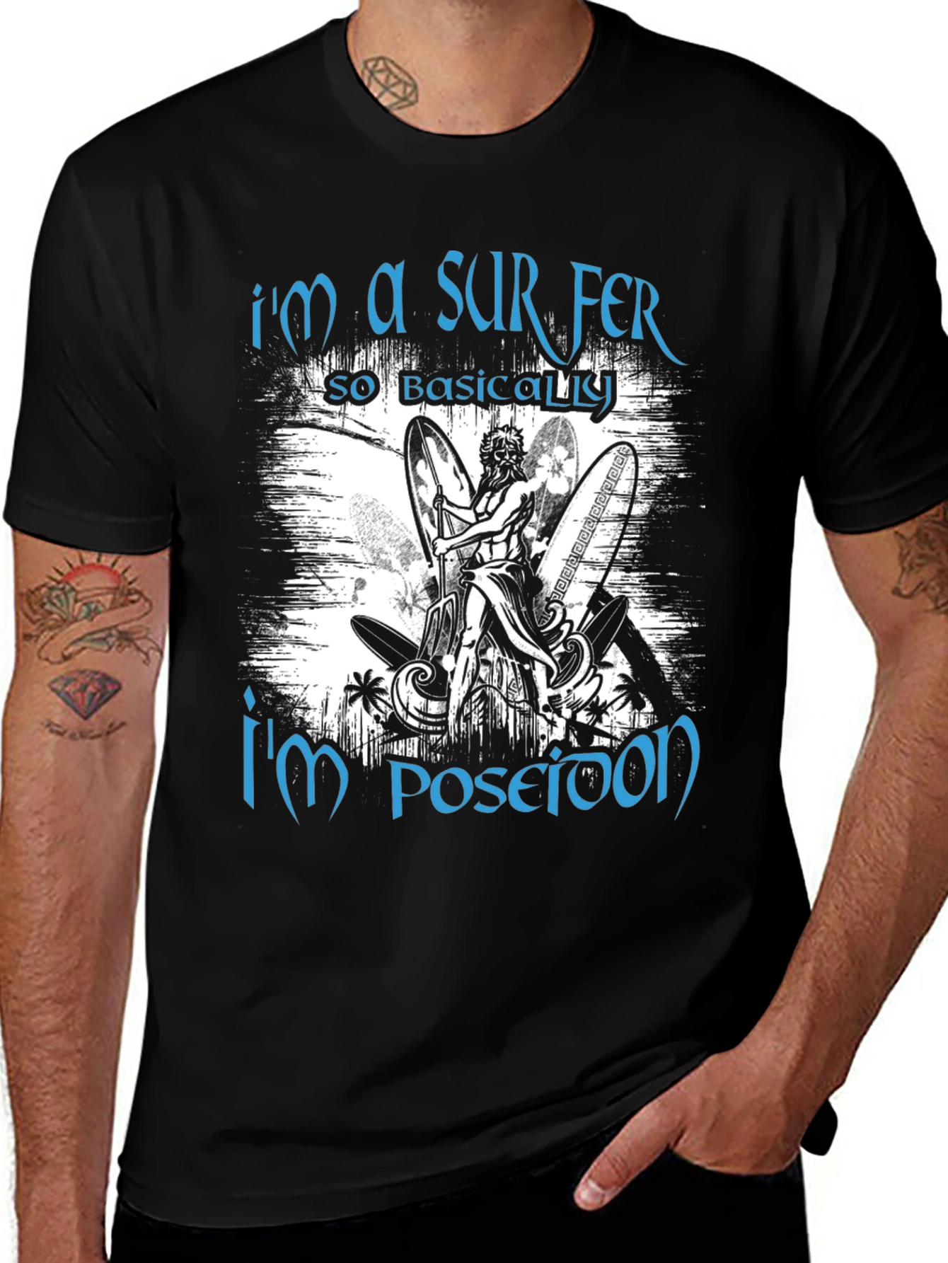 Im A Surfer Poseidon Graphic Tee