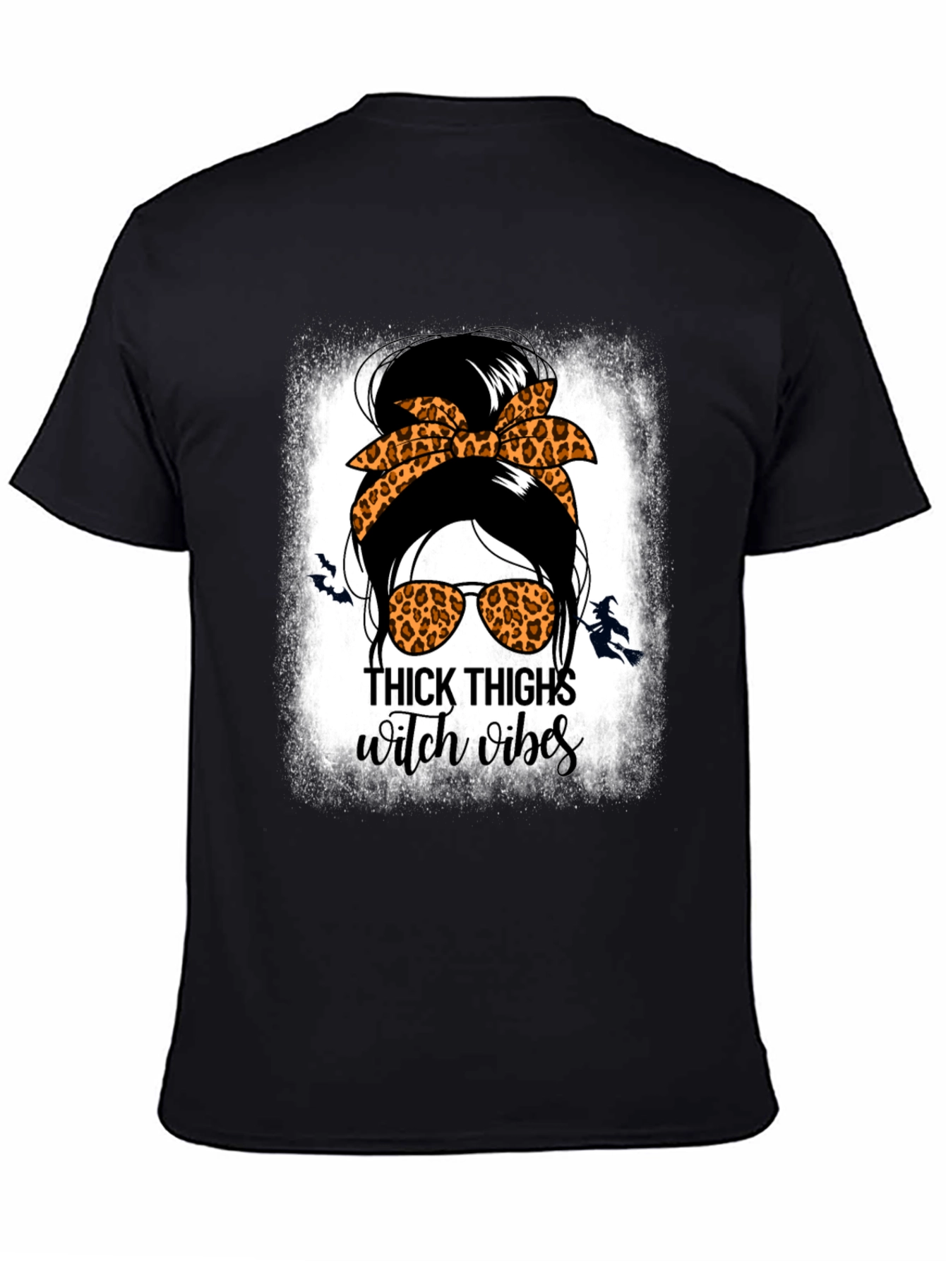 Thick Thighs Witch Vibes Messy Bun T-Shirt