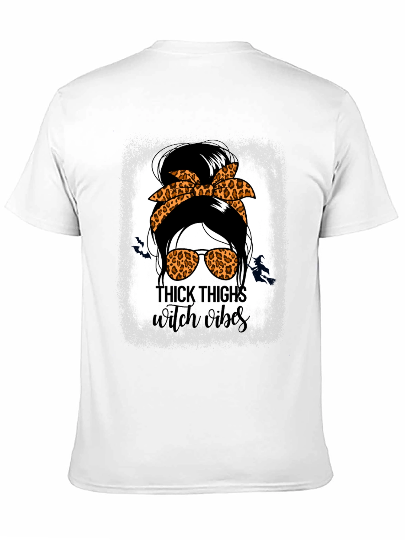 Thick Thighs Witch Vibes Messy Bun T-Shirt