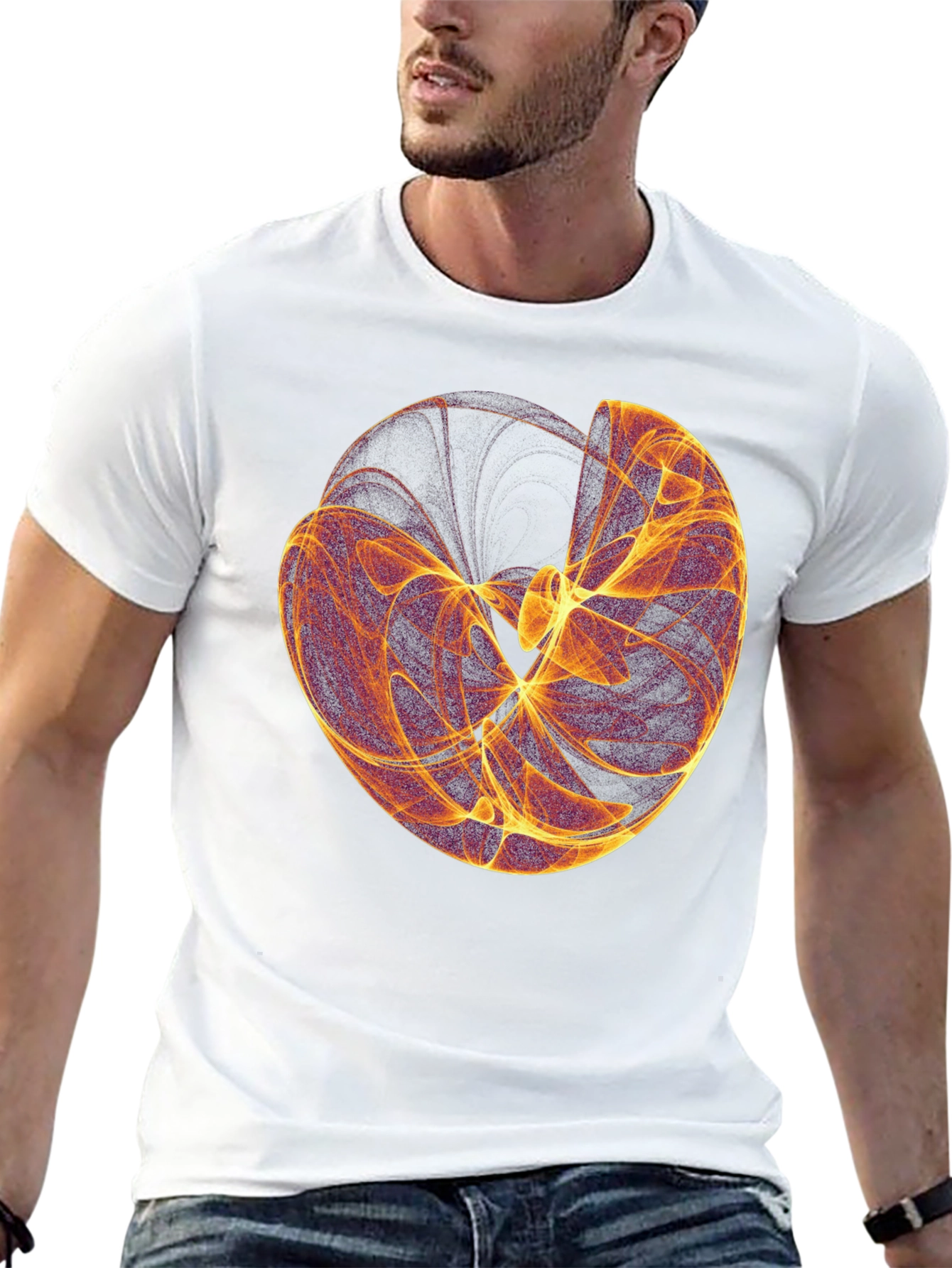 Abstract Sphere Graphic Black T-Shirt