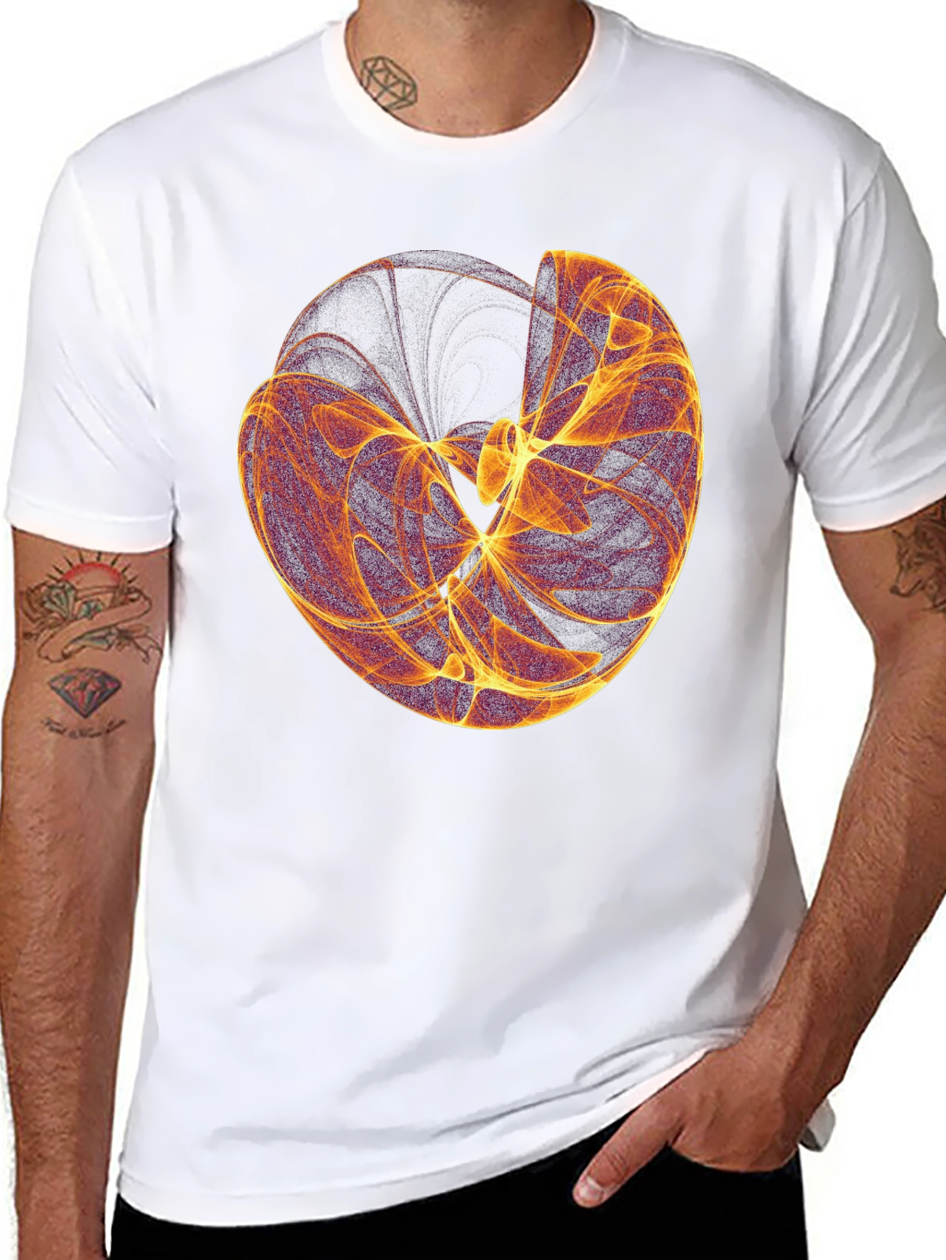 Abstract Sphere Graphic Black T-Shirt