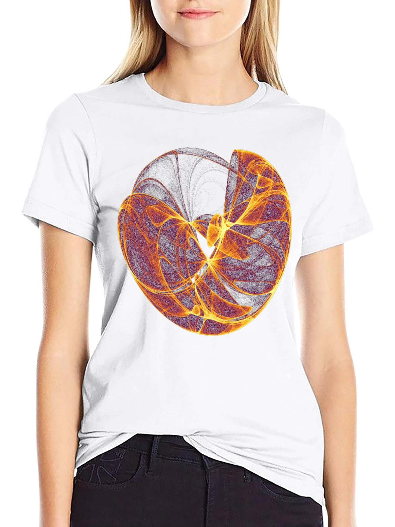Abstract Sphere Graphic Black T-Shirt