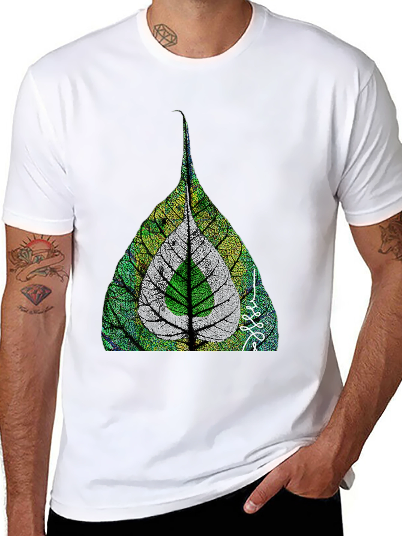 Leaf Design T-Shirt - Unique Nature Inspired Graphic Tee
