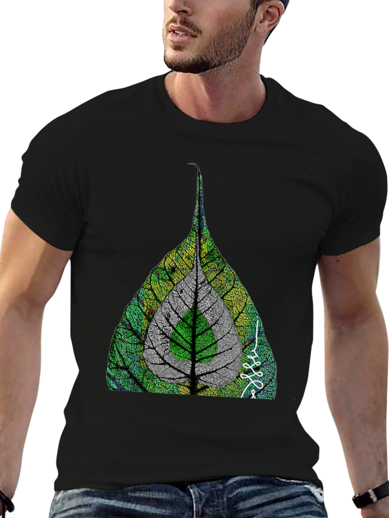 Leaf Design T-Shirt - Unique Nature Inspired Graphic Tee