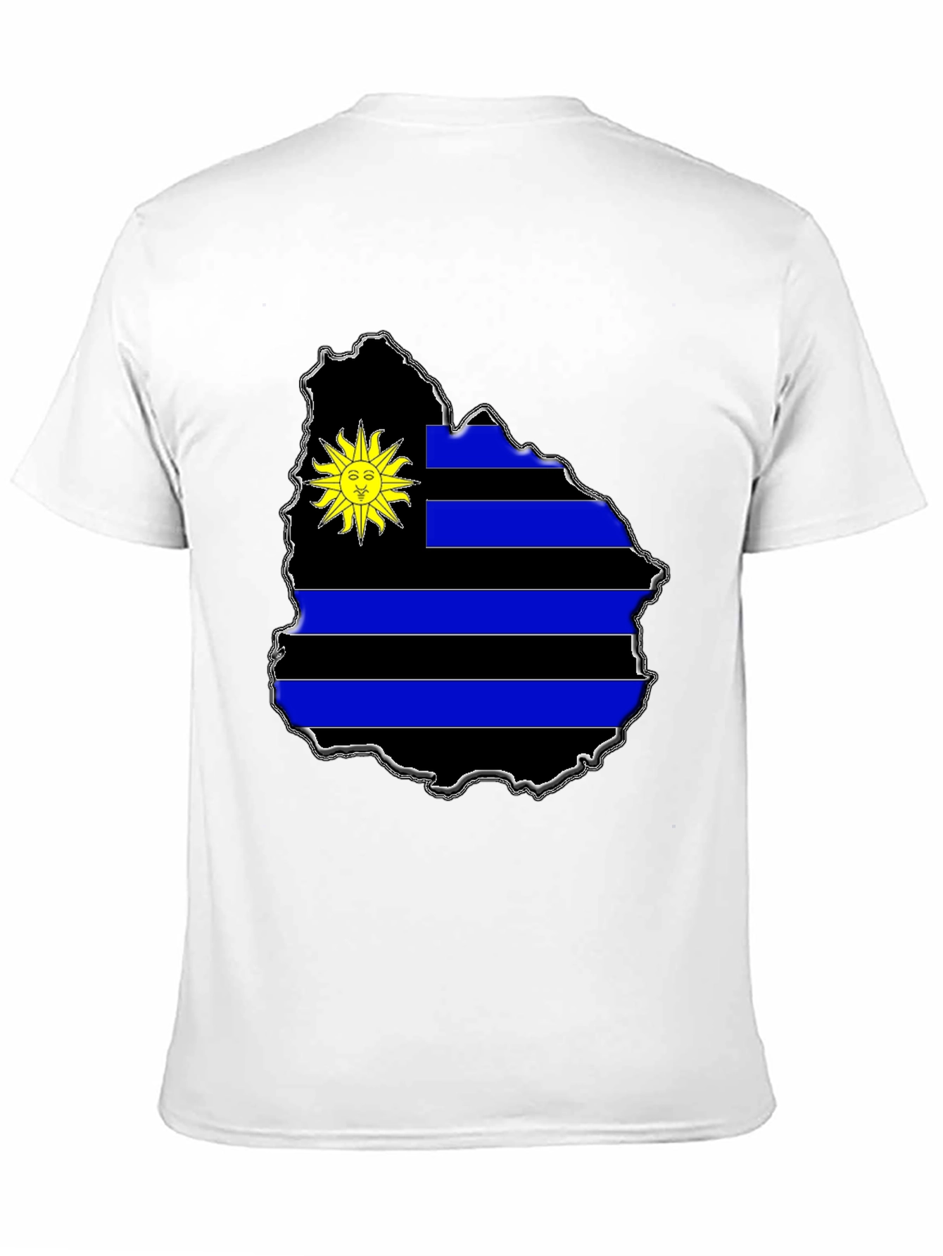 Uruguay Flag Map T-Shirt - Black Graphic Tee