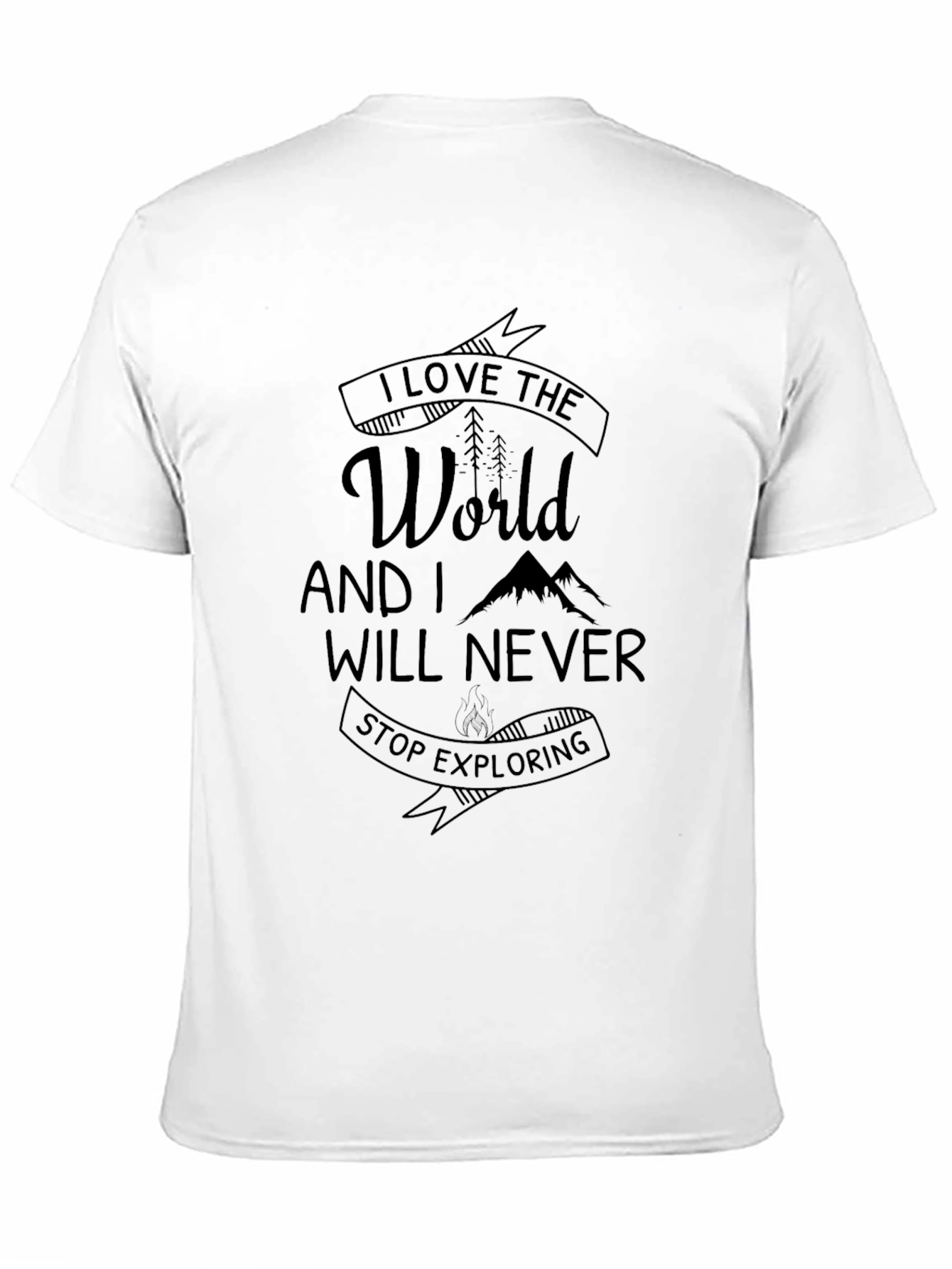 I Love The World Graphic Black T-Shirt