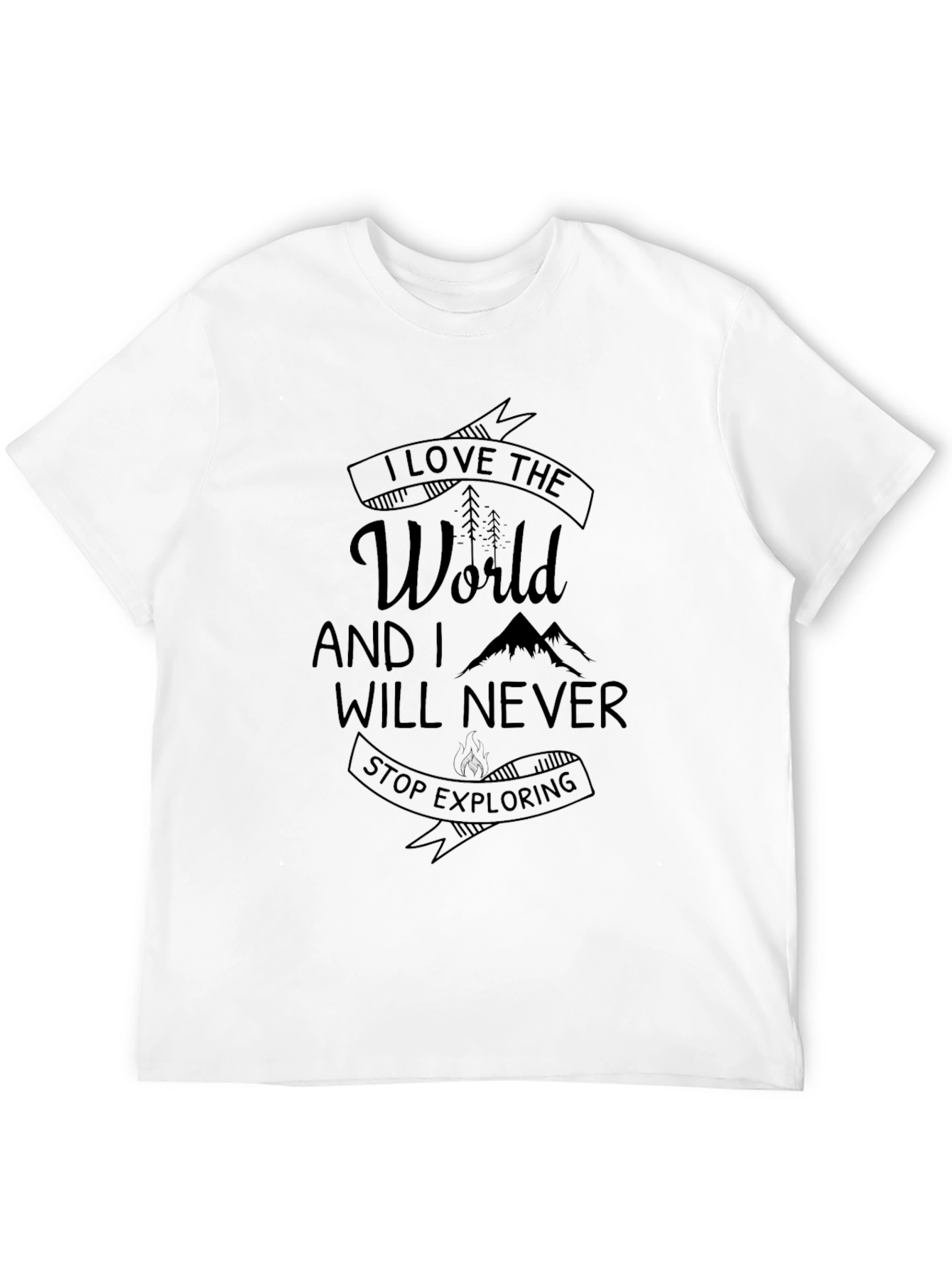 I Love The World Graphic Black T-Shirt