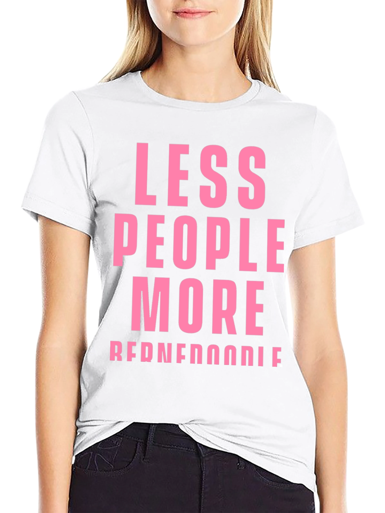 Less People More Reddendoodle Pink Graphic Tee