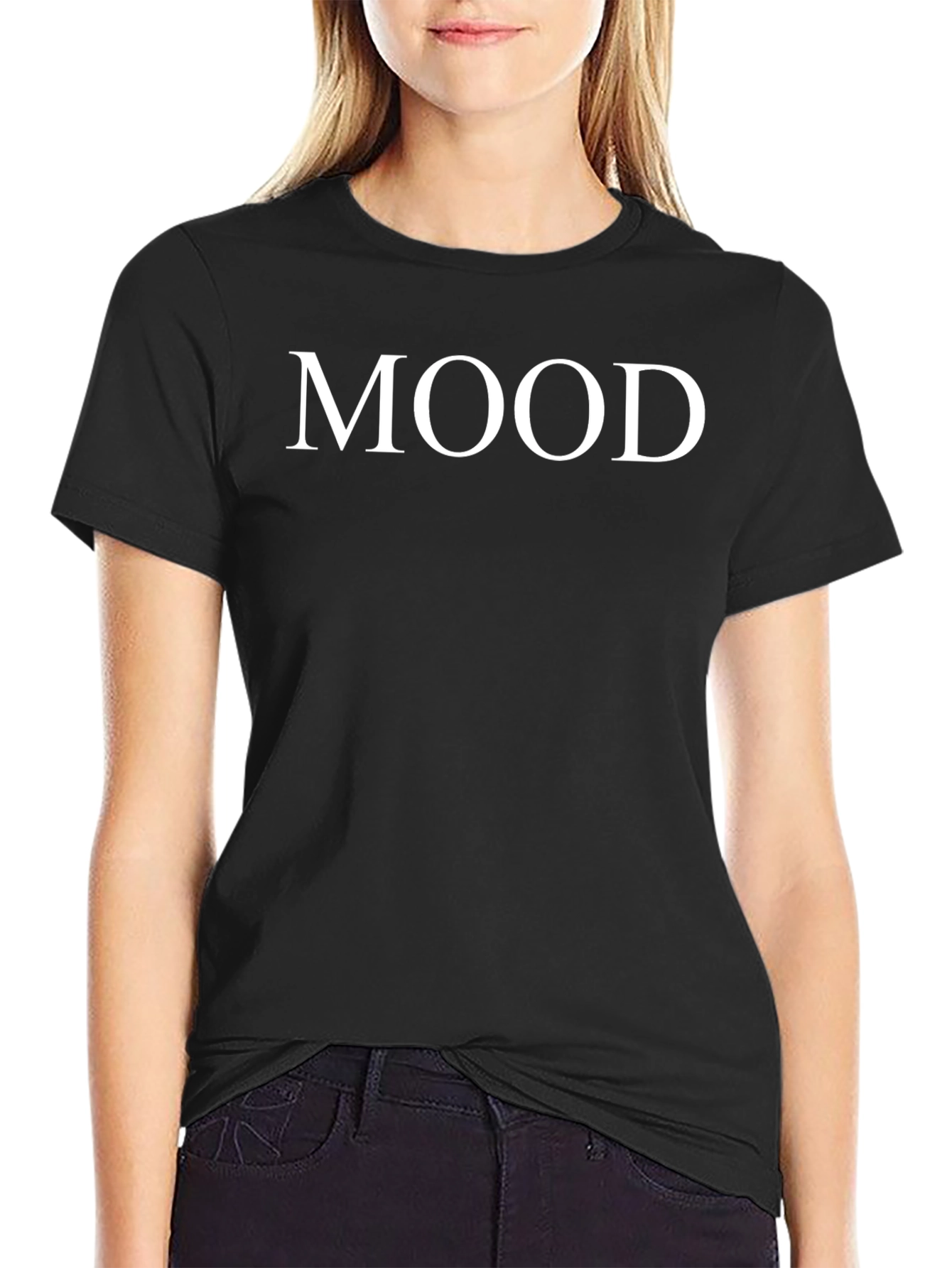 Mood Tee - Black Cotton Blend T-Shirt