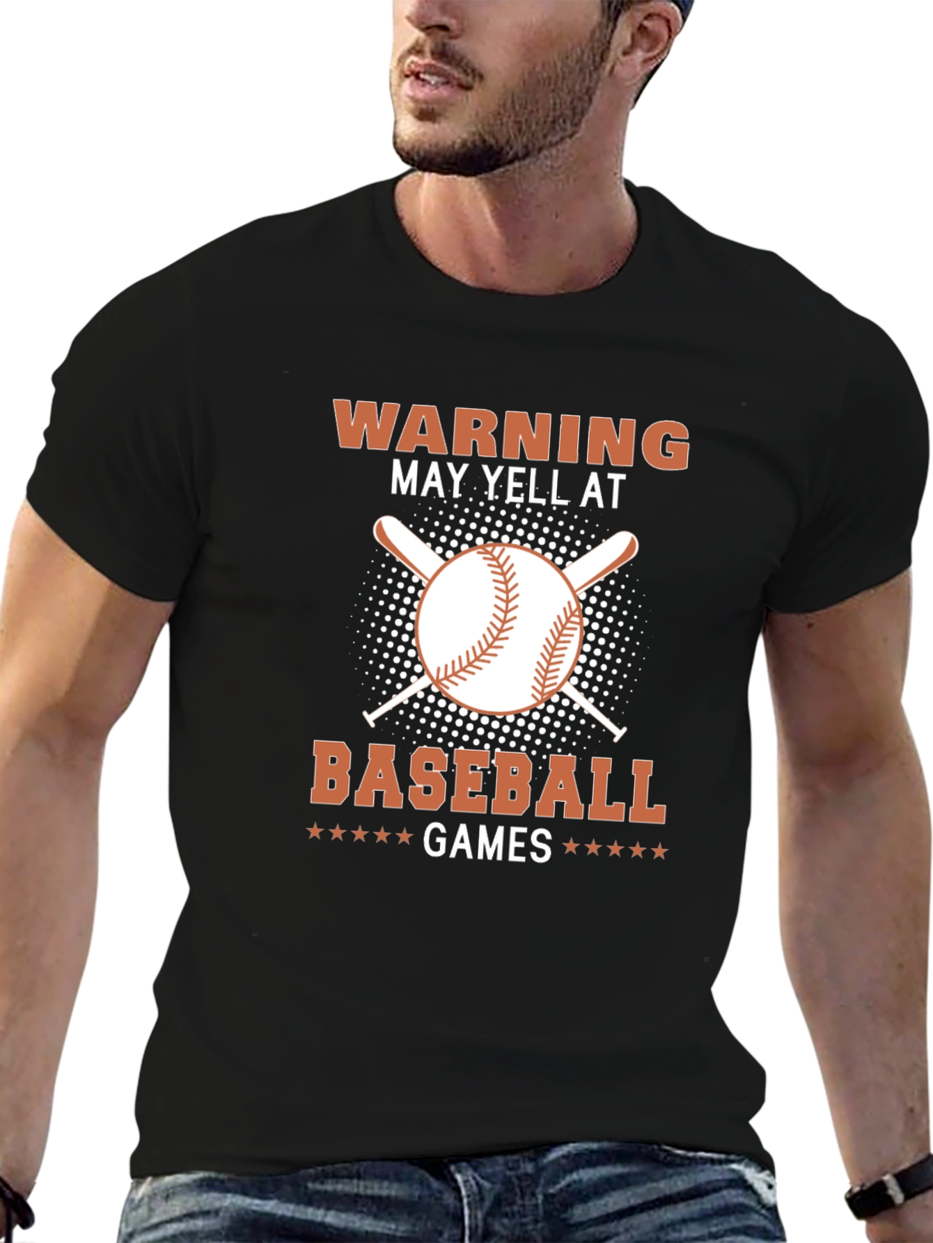 Baseball Fan Tee: Warning May Yell at Games