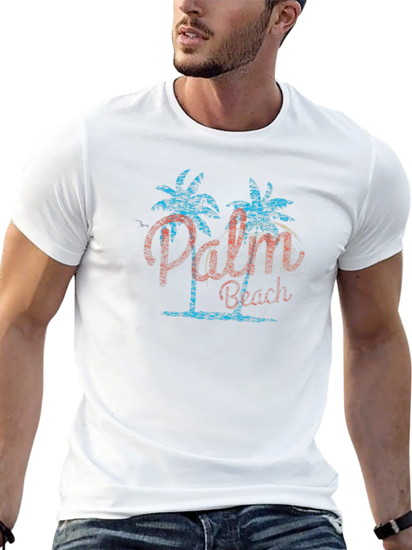 Palm Beach Graphic Tee - Mens Black T-Shirt