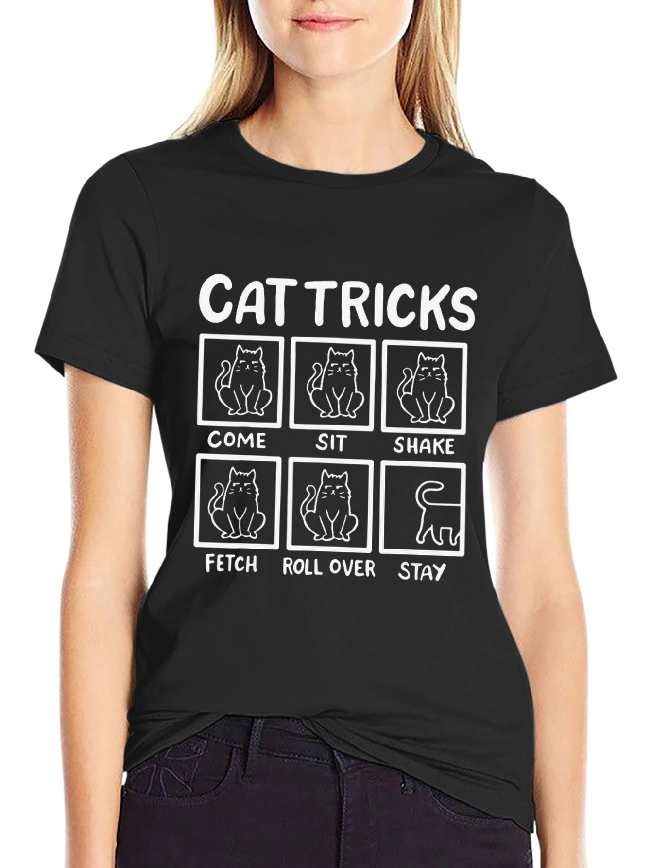 Cat Tricks Graphic T-Shirt - Funny Cat Lover Tee