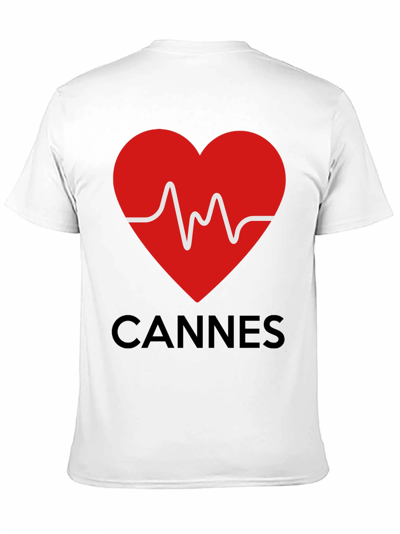 Cannes Heartbeat Graphic Tee - Stylish Black T-Shirt