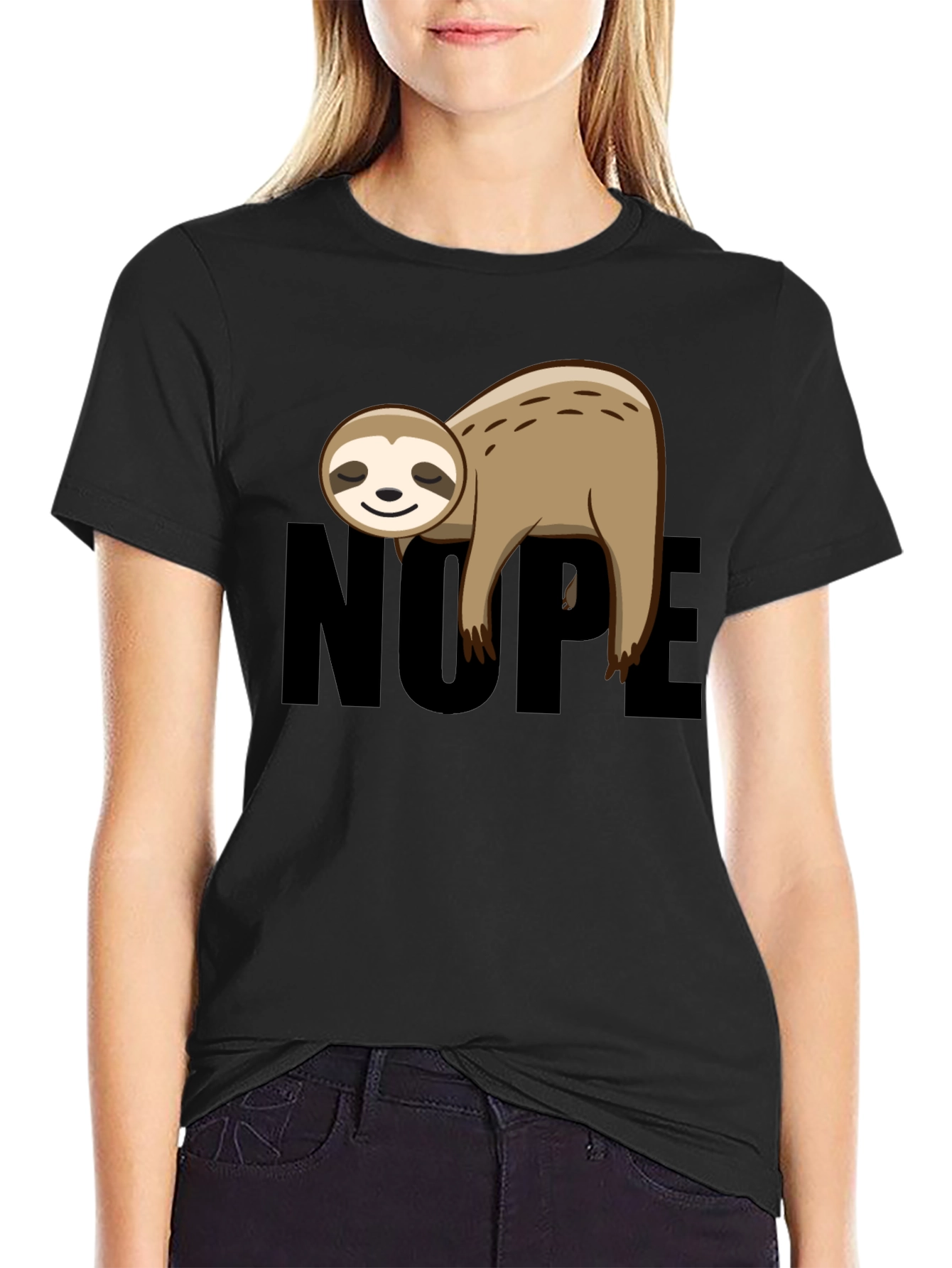 Nope Sloth Graphic T-Shirt - Relaxed Fit