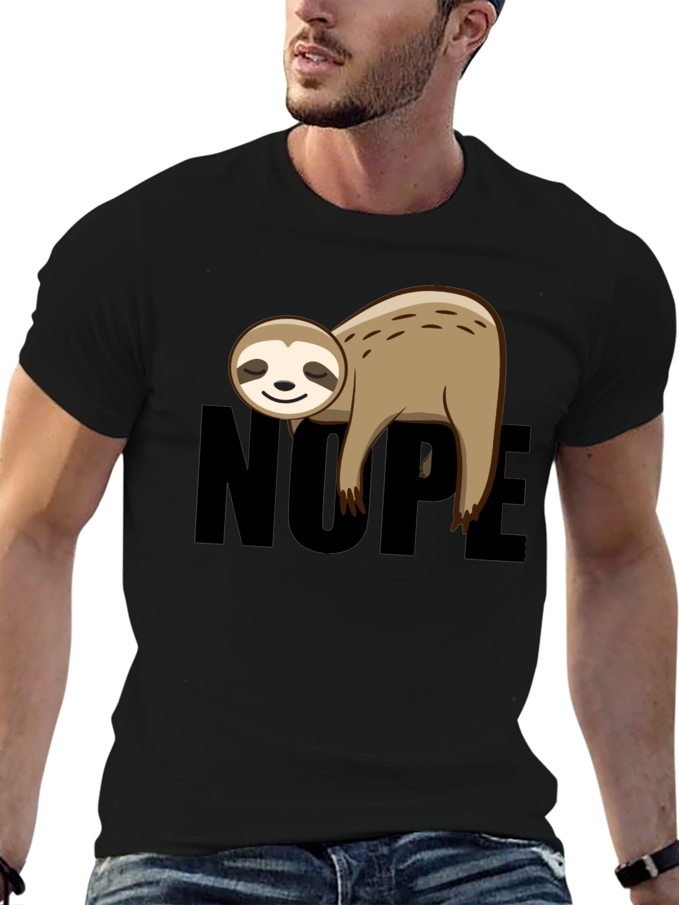 Nope Sloth Graphic T-Shirt - Relaxed Fit