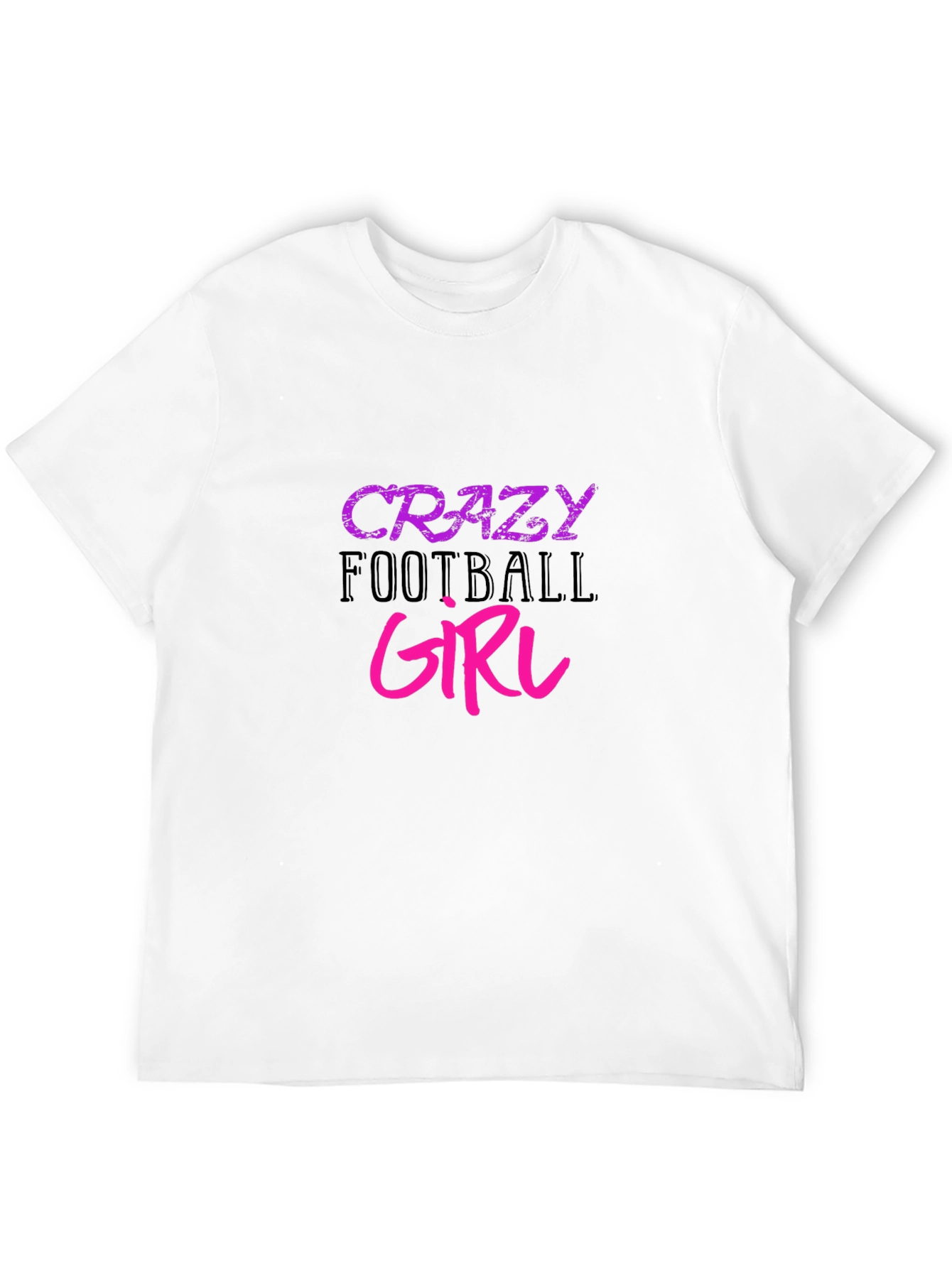 Crazy Football Girl Graphic Tee - Black Cotton T-Shirt