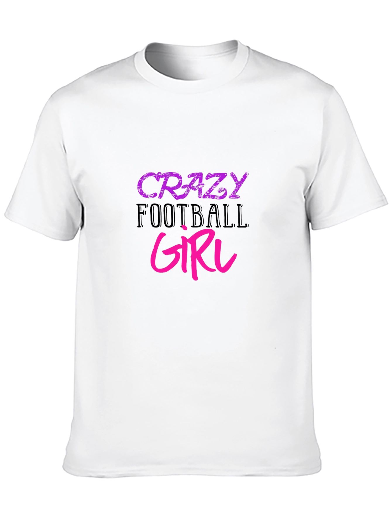 Crazy Football Girl Graphic Tee - Black Cotton T-Shirt