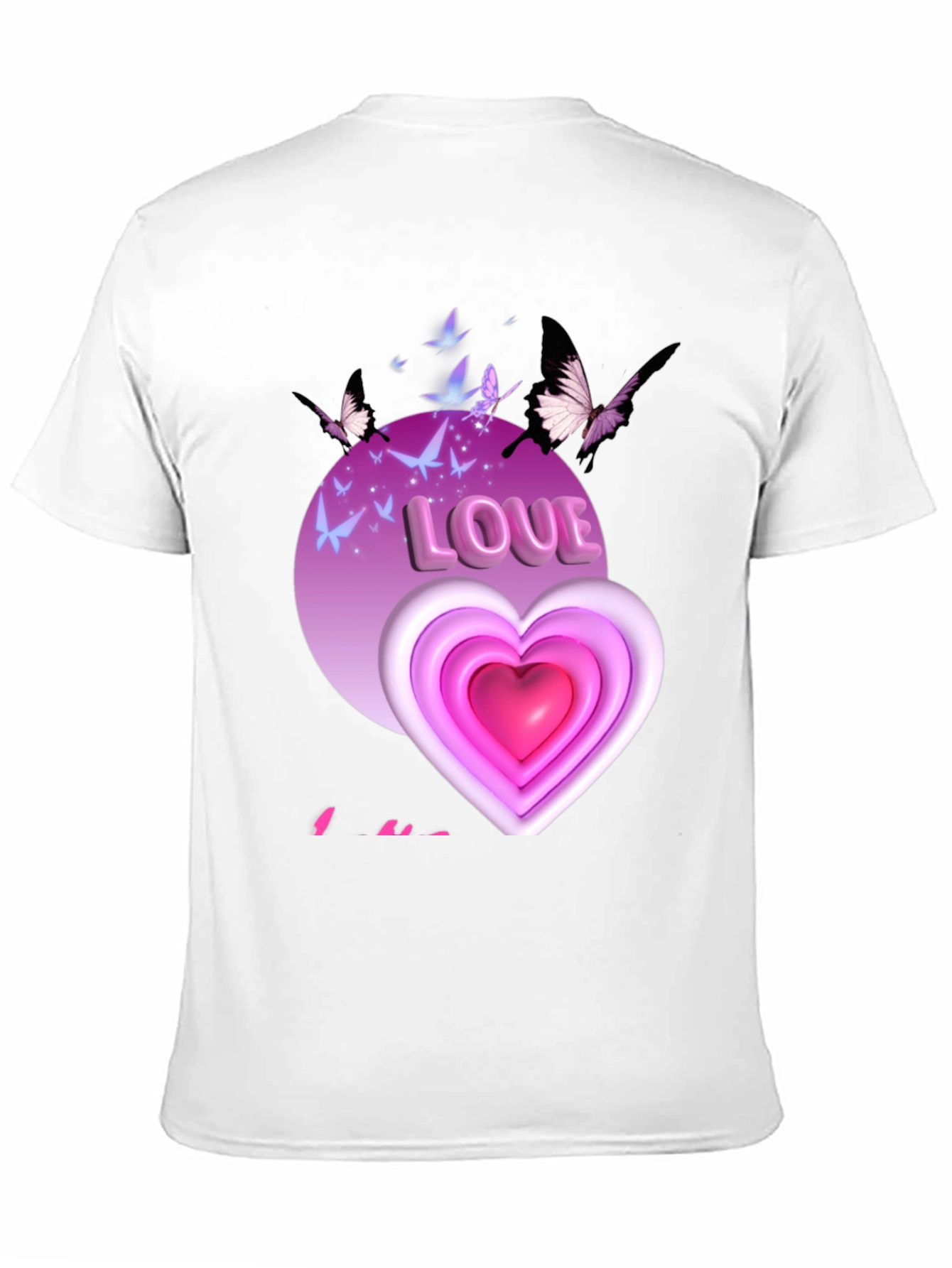 Love Heart Butterfly Graphic Tee