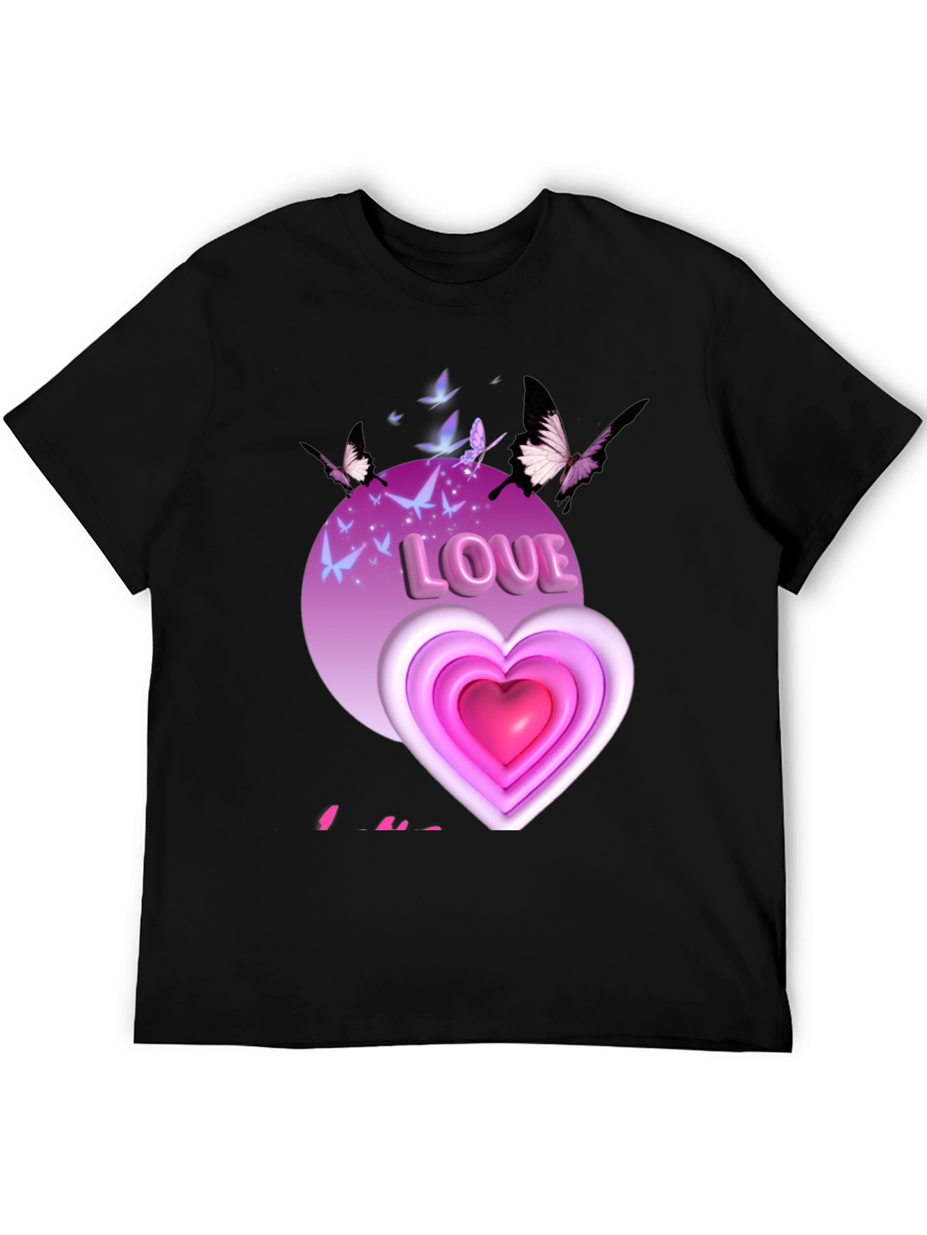 Love Heart Butterfly Graphic Tee
