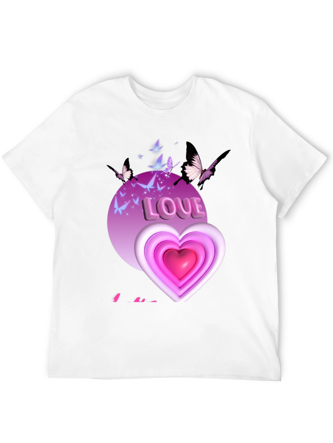 Love Heart Butterfly Graphic Tee