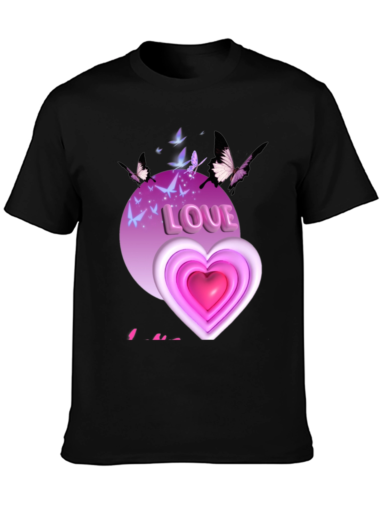 Love Heart Butterfly Graphic Tee