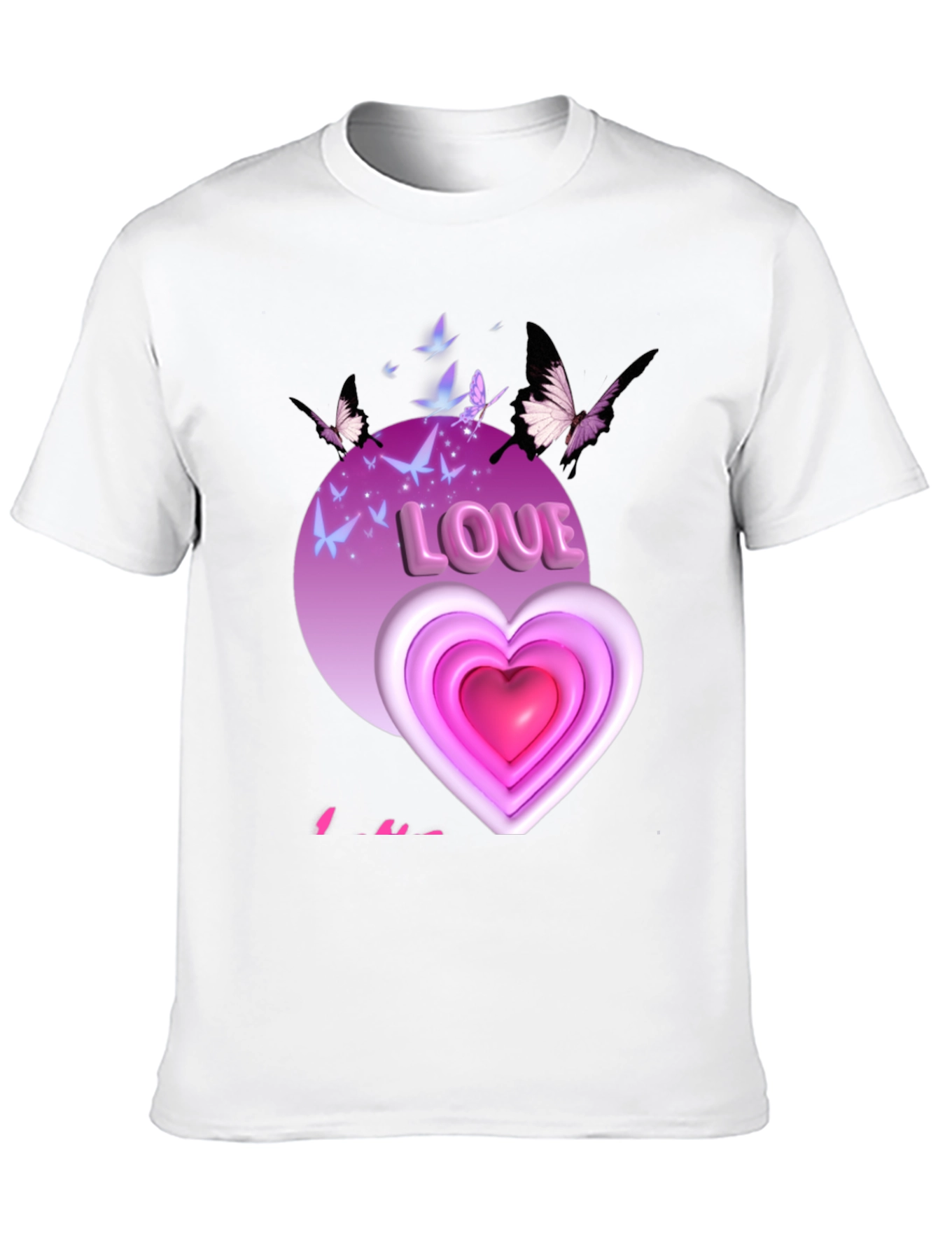Love Heart Butterfly Graphic Tee