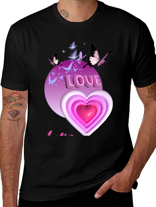 Love Heart Butterfly Graphic Tee