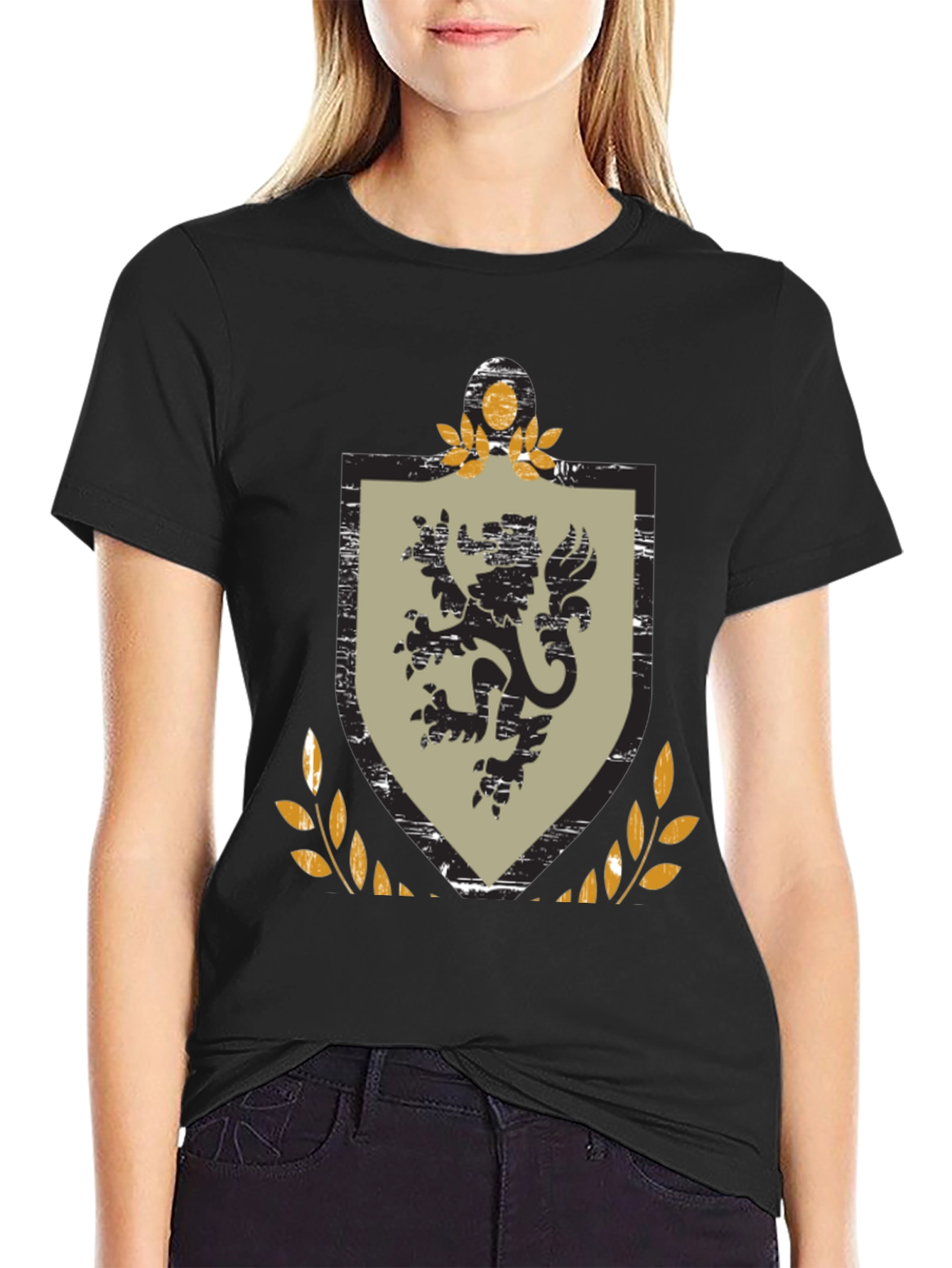 Lion Crest Graphic Black T-Shirt