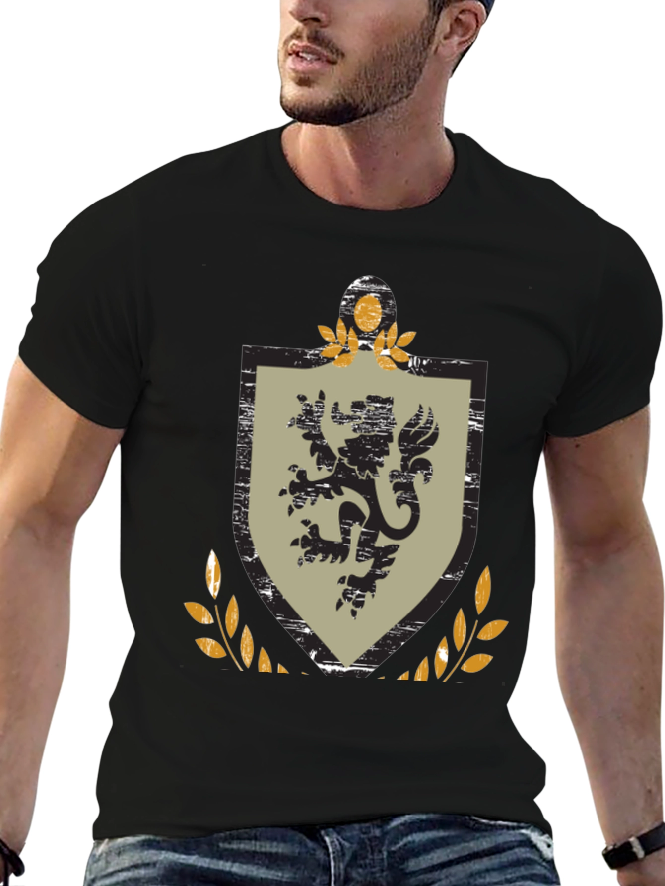 Lion Crest Graphic Black T-Shirt