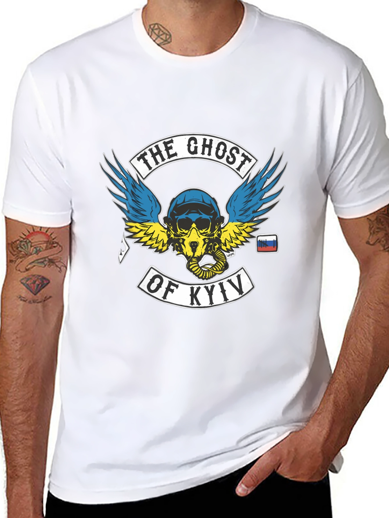 Ghost of Kyiv Ukraine T-Shirt - Patriotic Design