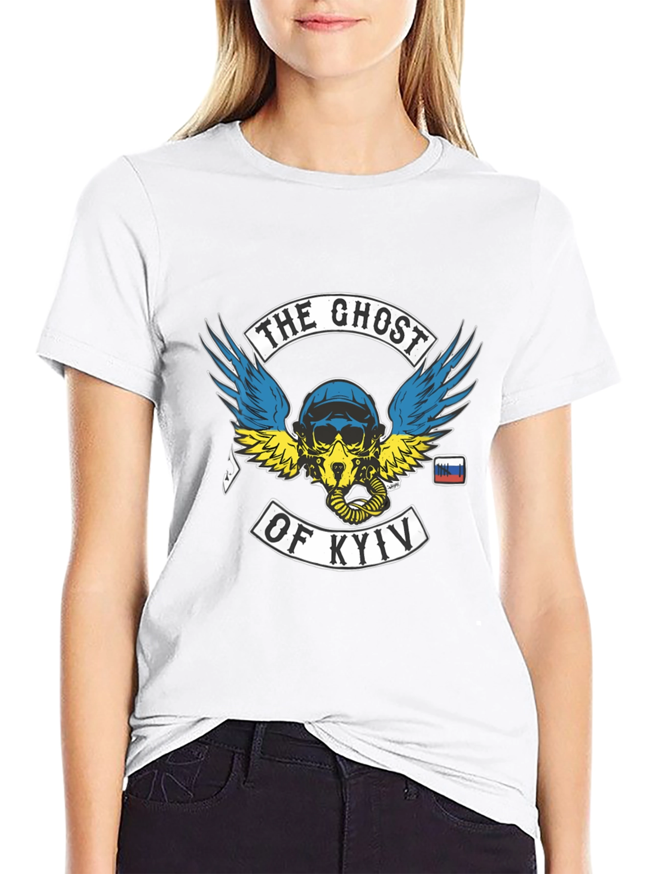 Ghost of Kyiv Ukraine T-Shirt - Patriotic Design