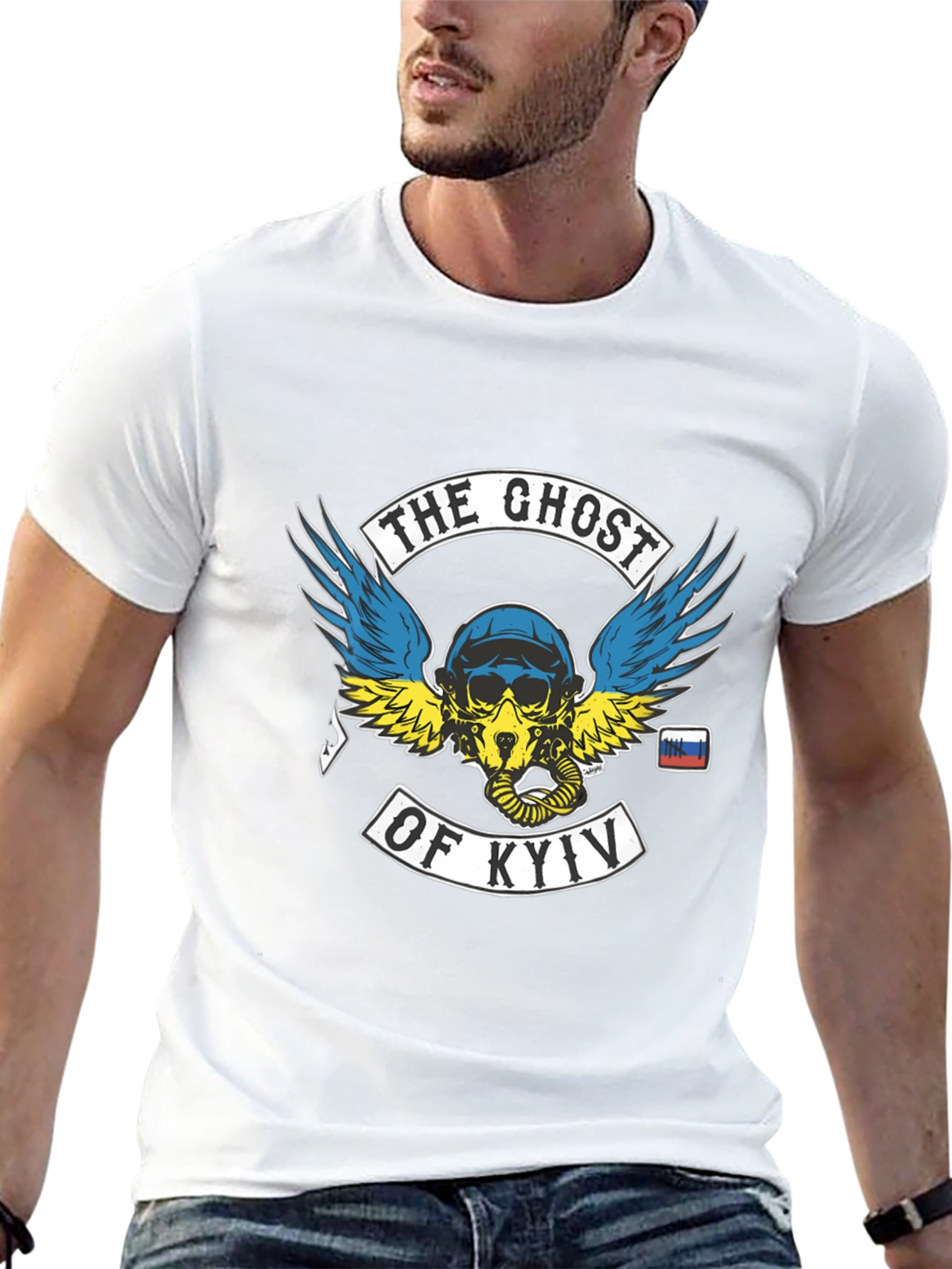 Ghost of Kyiv Ukraine T-Shirt - Patriotic Design
