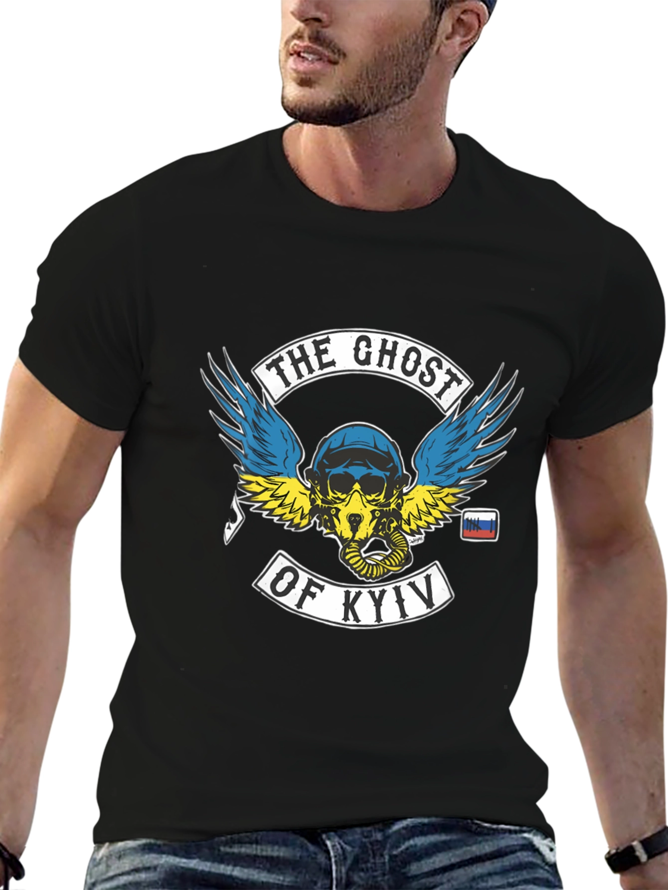 Ghost of Kyiv Ukraine T-Shirt - Patriotic Design