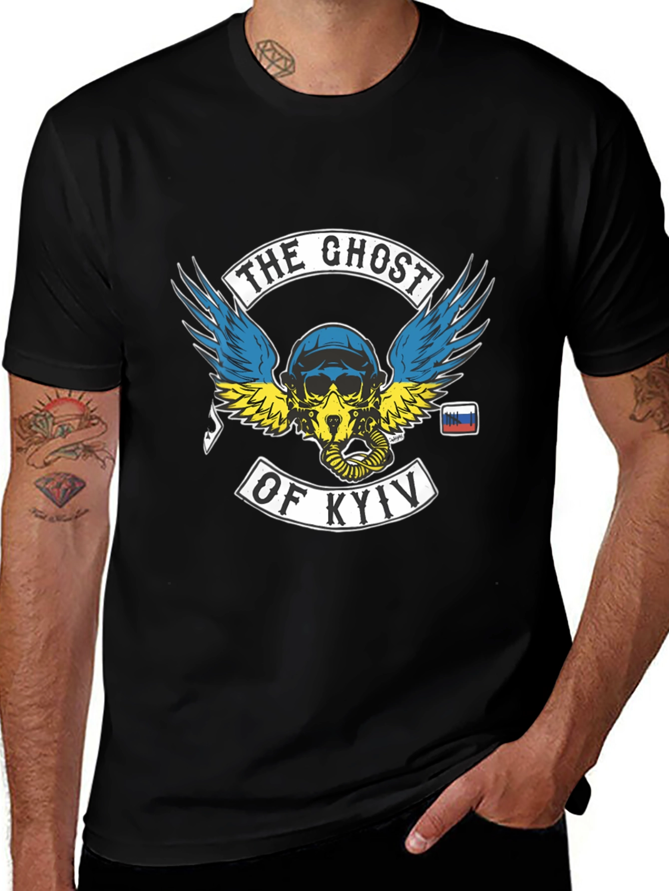 Ghost of Kyiv Ukraine T-Shirt - Patriotic Design