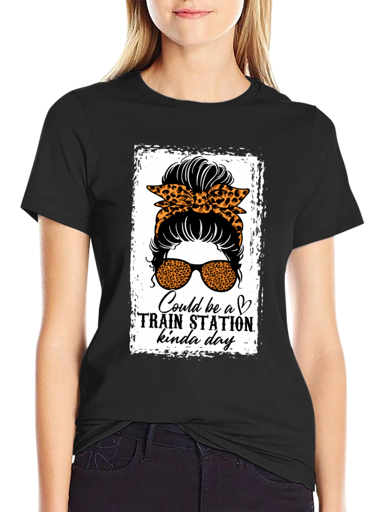 Train Station Kinda Day Messy Bun T-Shirt
