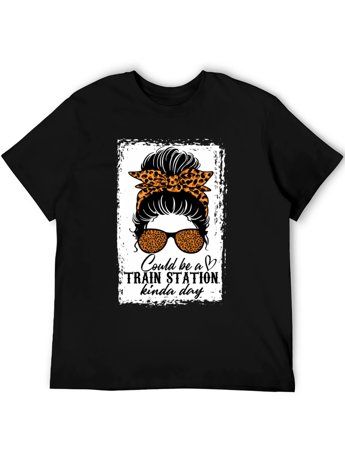 Train Station Kinda Day Messy Bun T-Shirt