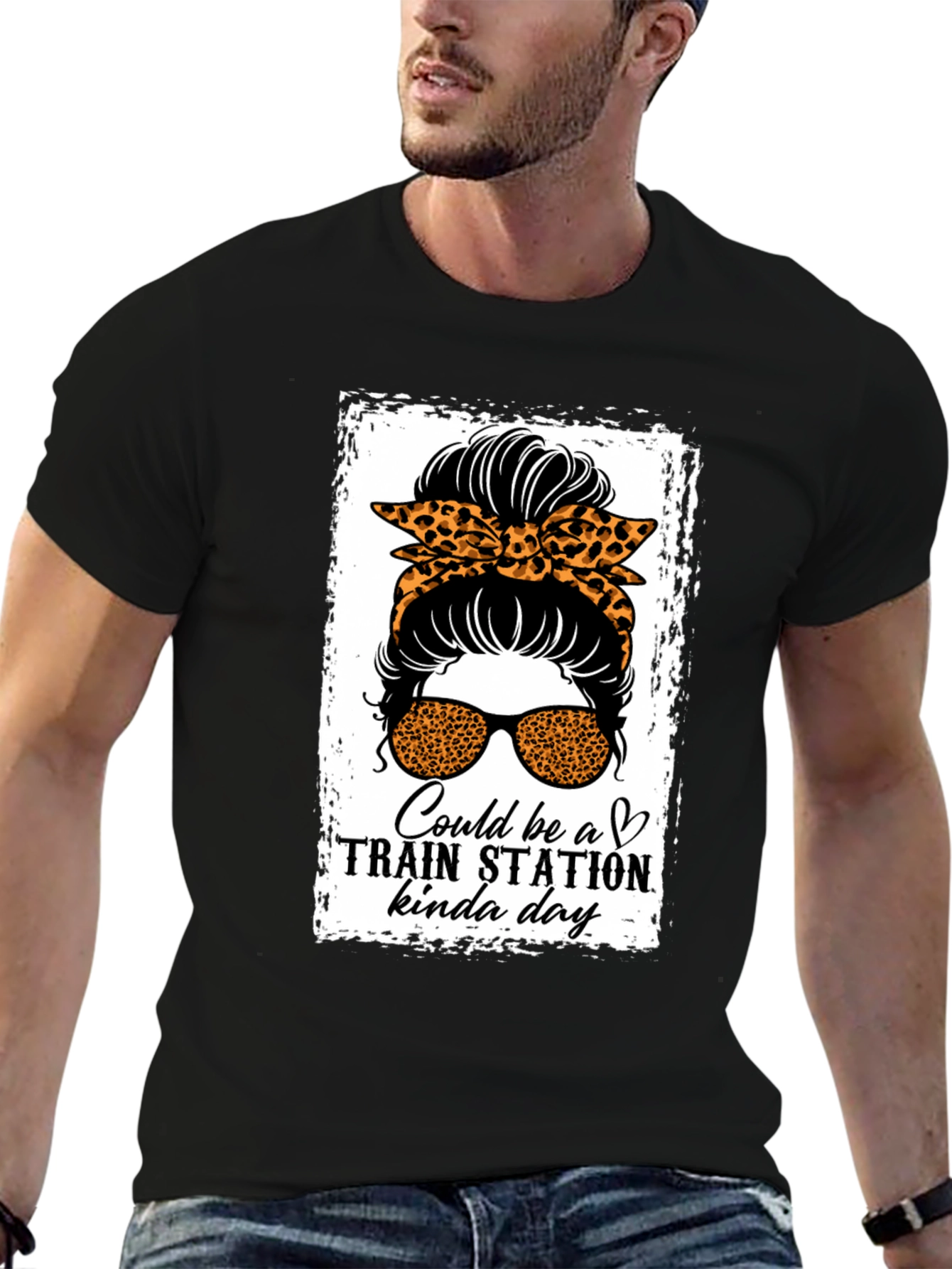 Train Station Kinda Day Messy Bun T-Shirt
