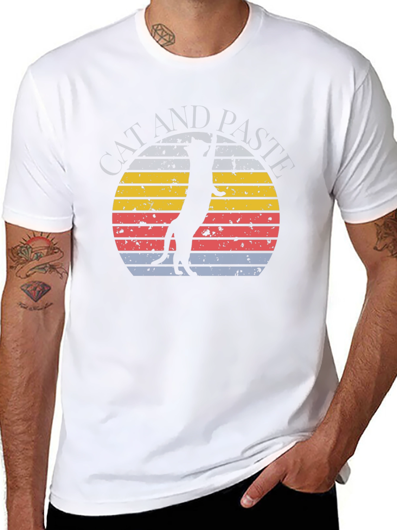 Retro Meerkat Graphic Tee -  Unique Sunset Design