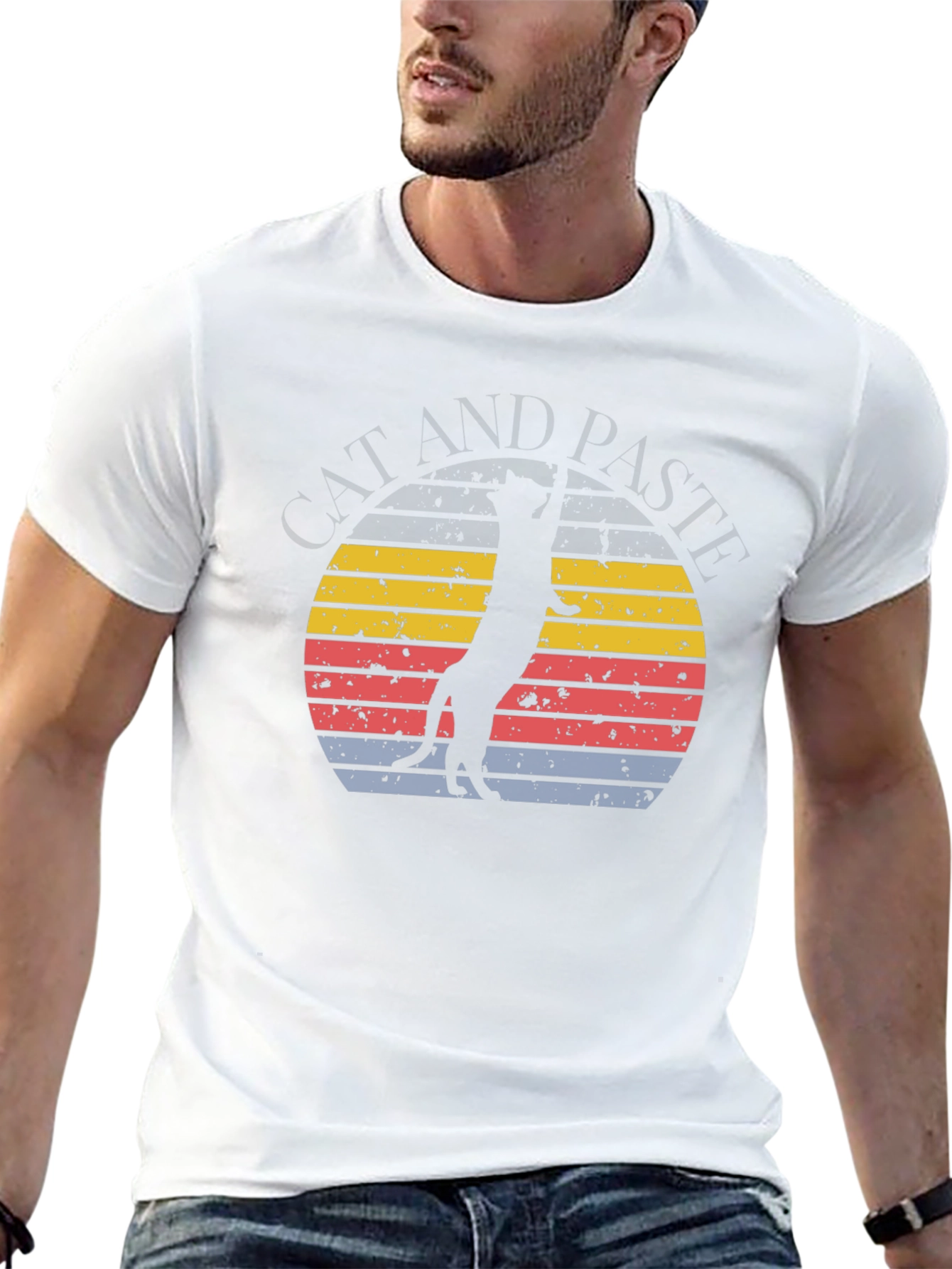 Retro Meerkat Graphic Tee -  Unique Sunset Design