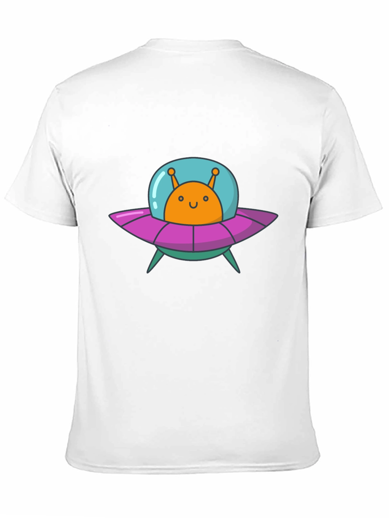 Alien UFO Graphic Tee - Black Cotton T-Shirt